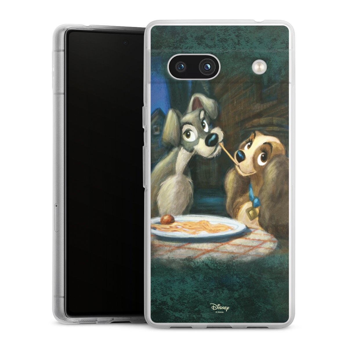 Google Pixel 7a Handy Silikon Hülle Case transparent Handyhülle Lady And The Tramp Official Licensed Product Disney Silikon Case