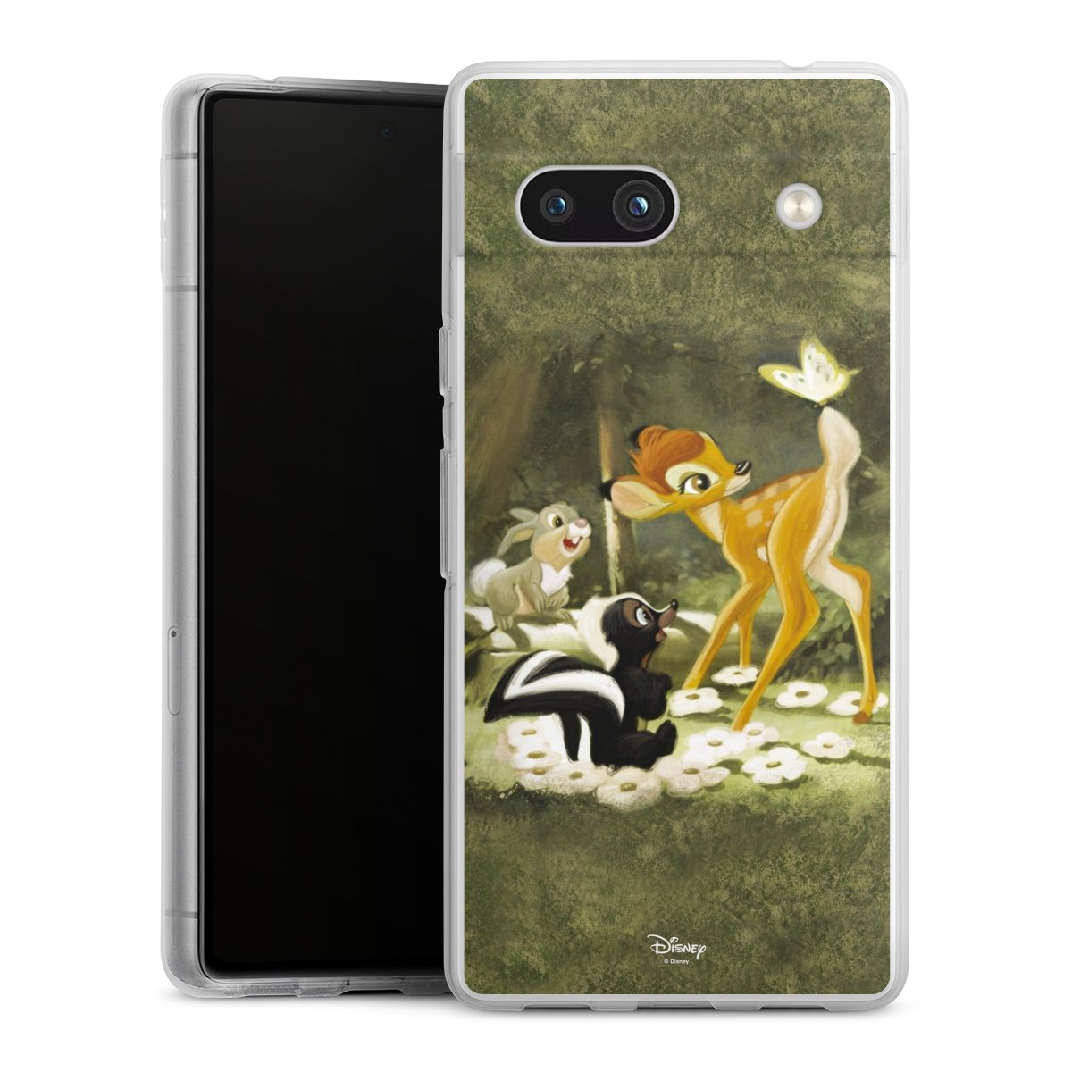 Google Pixel 7a Handy Silikon Hülle Case transparent Handyhülle Disney Official Licensed Product Bambi Silikon Case