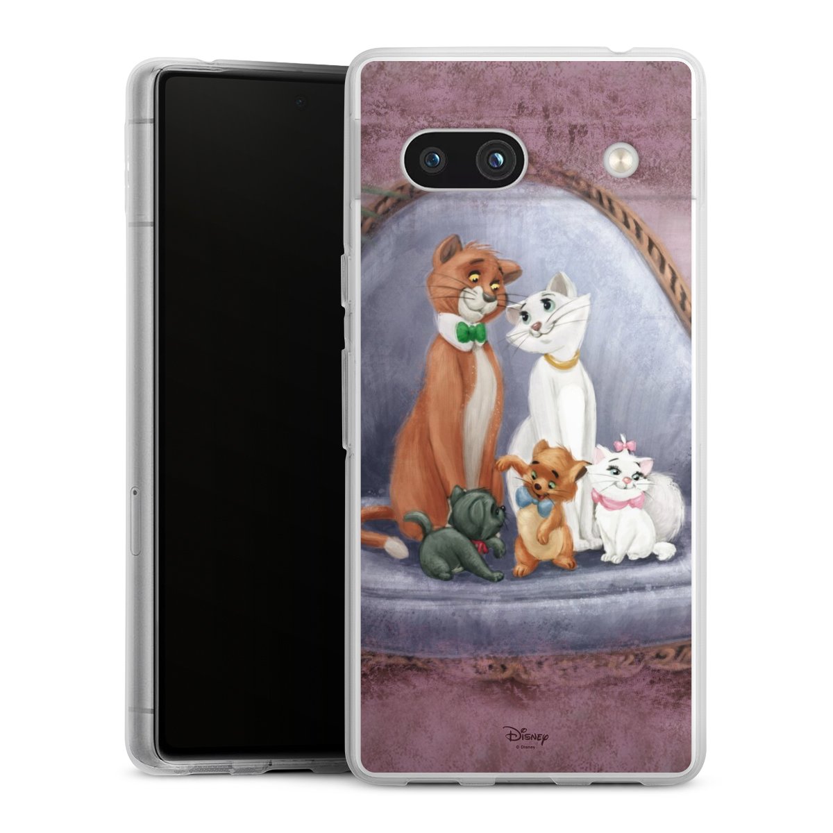 Google Pixel 7a Handy Silikon Hülle Case transparent Handyhülle Official Licensed Product Disney Aristocats Silikon Case