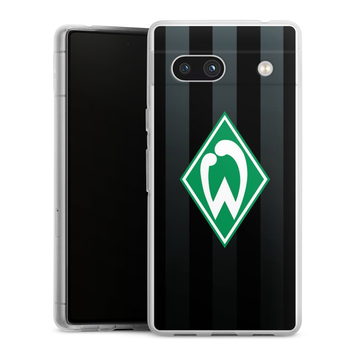 Google Pixel 7a Handy Silikon Hülle Case transparent Handyhülle Stripes Sv Werder Bremen Official Licensed Product Silikon Case