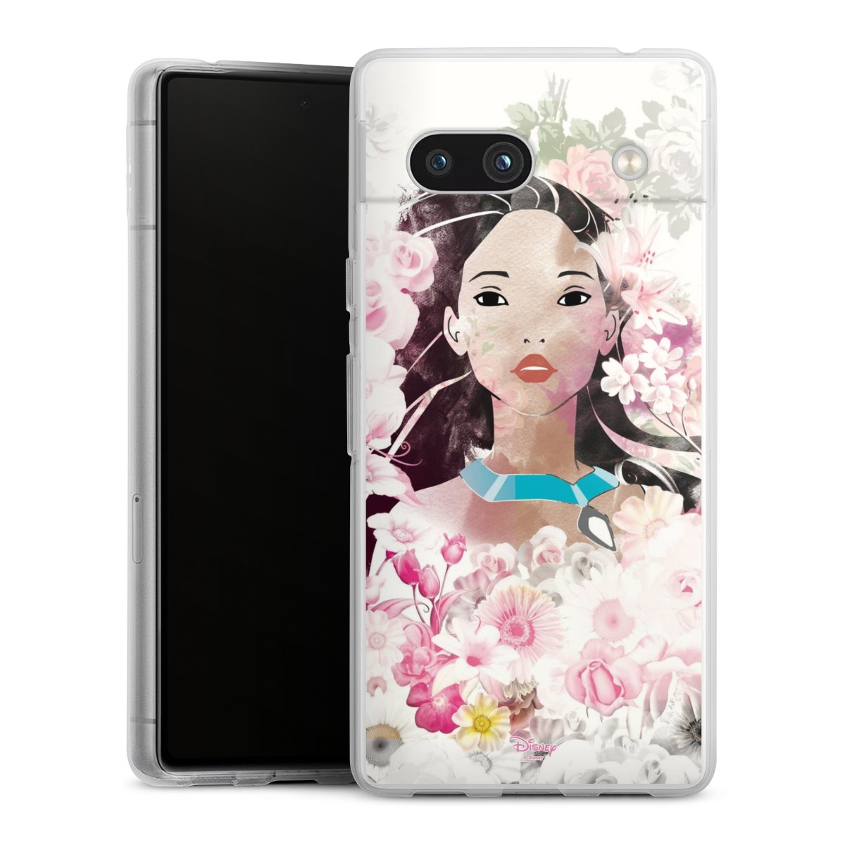 Google Pixel 7a Handy Silikon Hülle Case transparent Handyhülle Pocahontas Official Licensed Product Disney Silikon Case