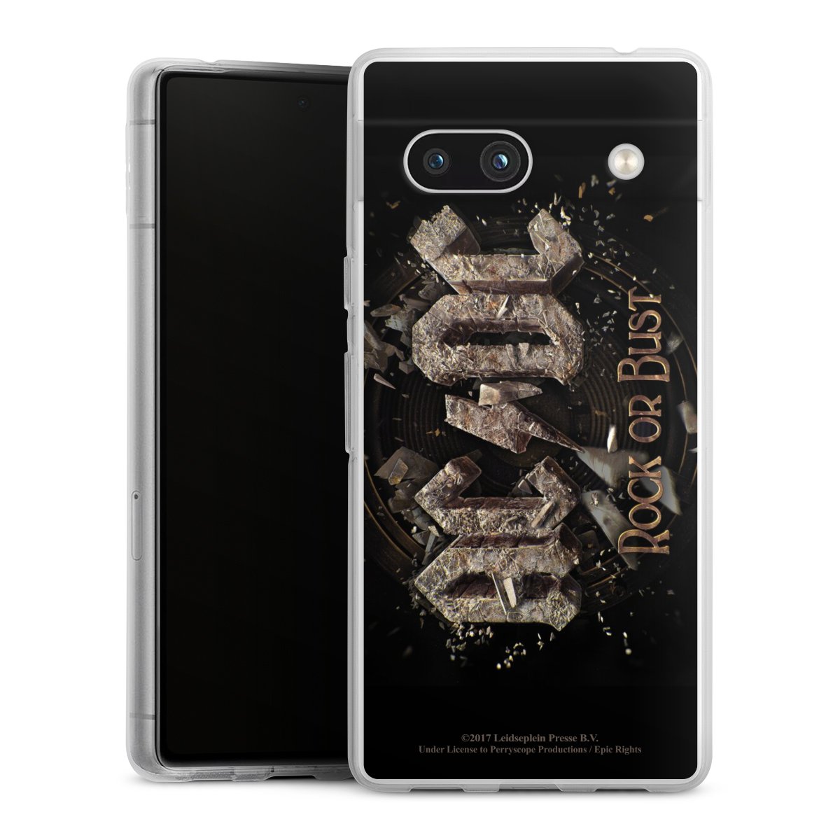 Google Pixel 7a Handy Silikon Hülle Case transparent Handyhülle Acdc Official Licensed Product Rock Or Bust Silikon Case