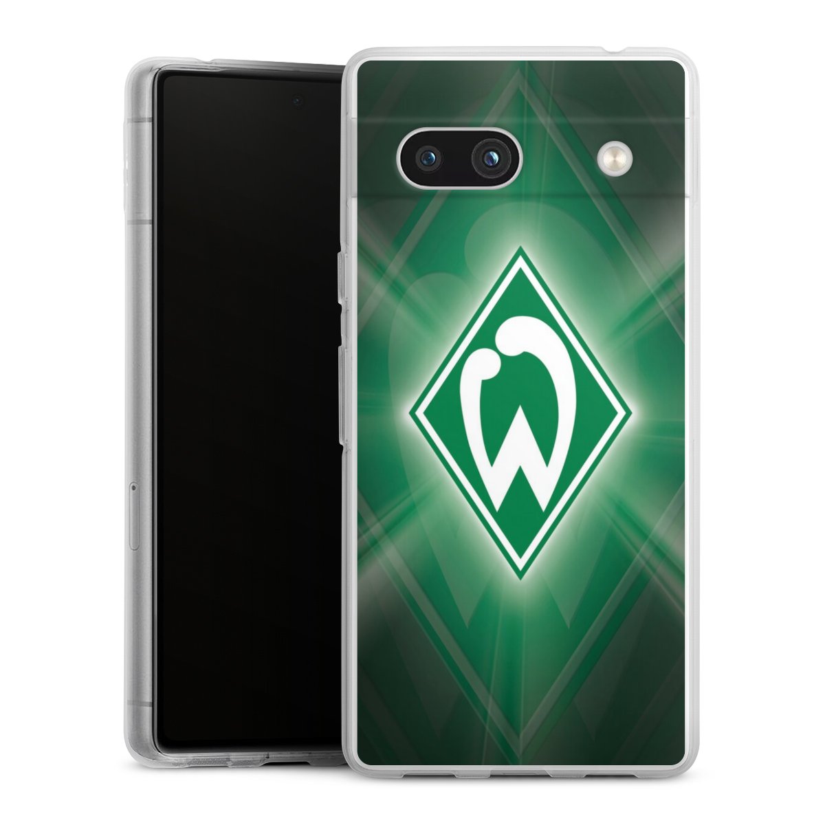 Google Pixel 7a Handy Silikon Hülle Case transparent Handyhülle Sv Werder Bremen Official Licensed Product Coat Of Arms Silikon Case