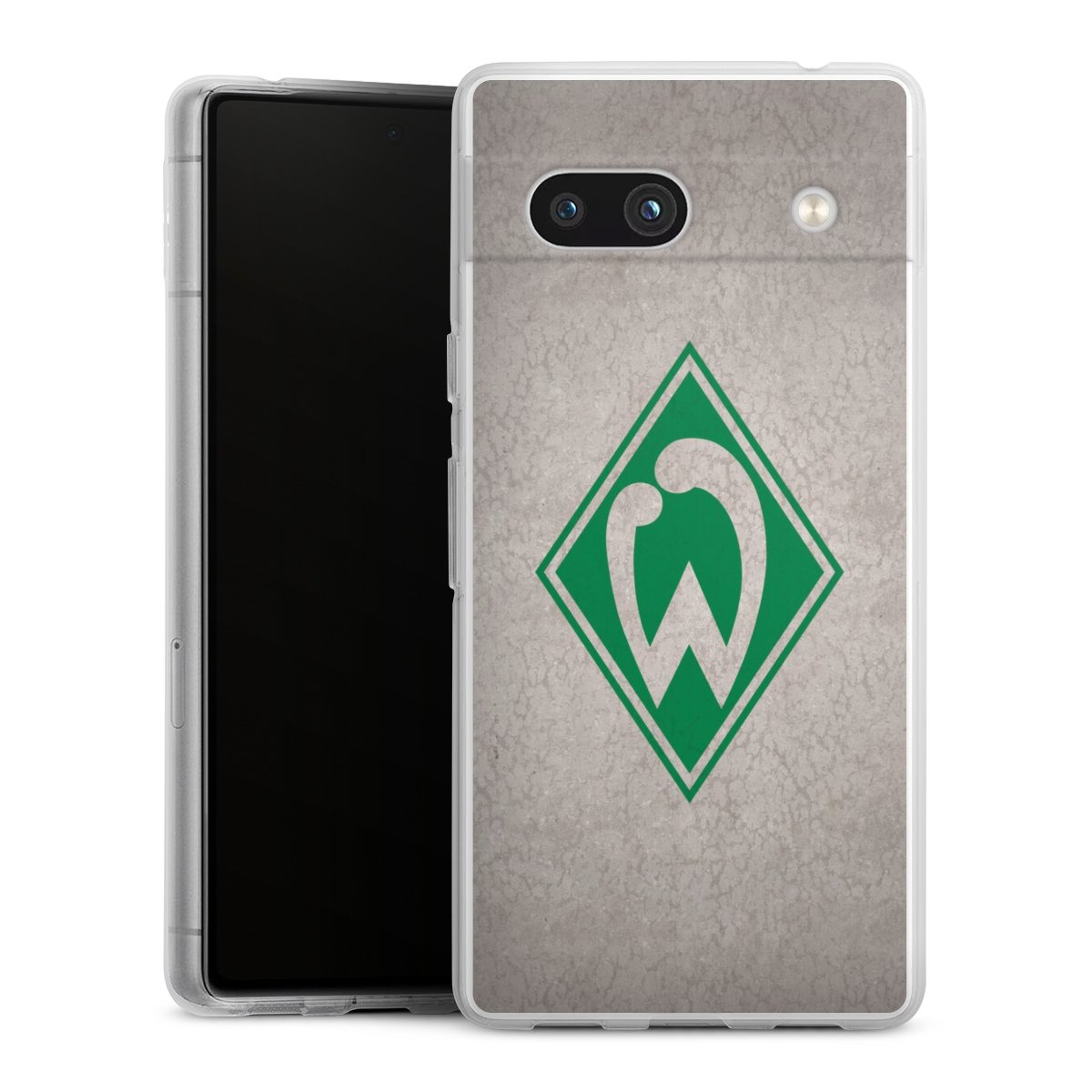 Google Pixel 7a Handy Silikon Hülle Case transparent Handyhülle Sv Werder Bremen Concrete Official Licensed Product Silikon Case