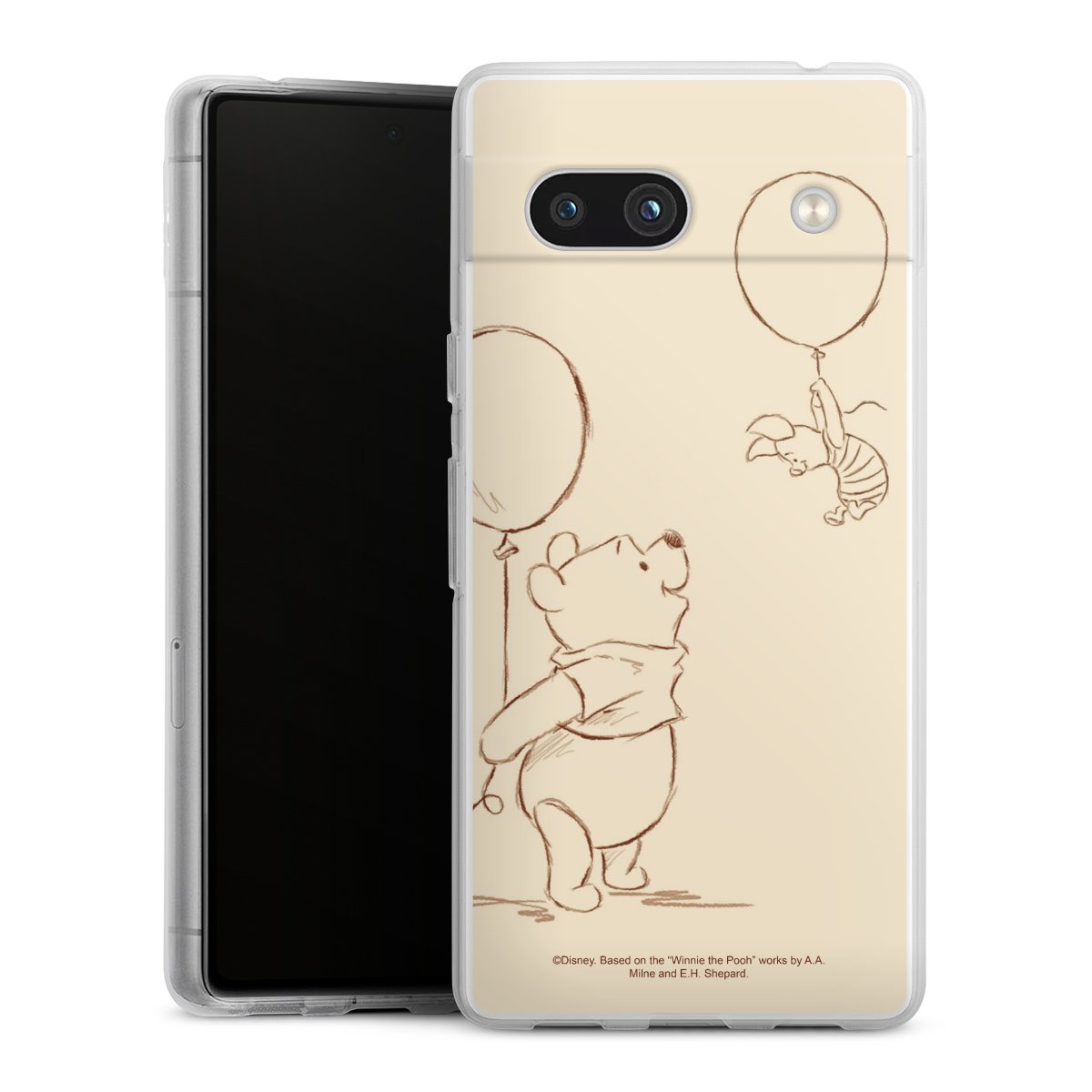 Google Pixel 7a Handy Silikon Hülle Case transparent Handyhülle Official Licensed Product Winnie The Pooh Disney Silikon Case