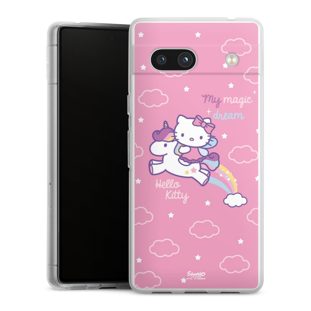 Google Pixel 7a Handy Silikon Hülle Case transparent Handyhülle Einhorn Official Licensed Product Hello Kitty Silikon Case