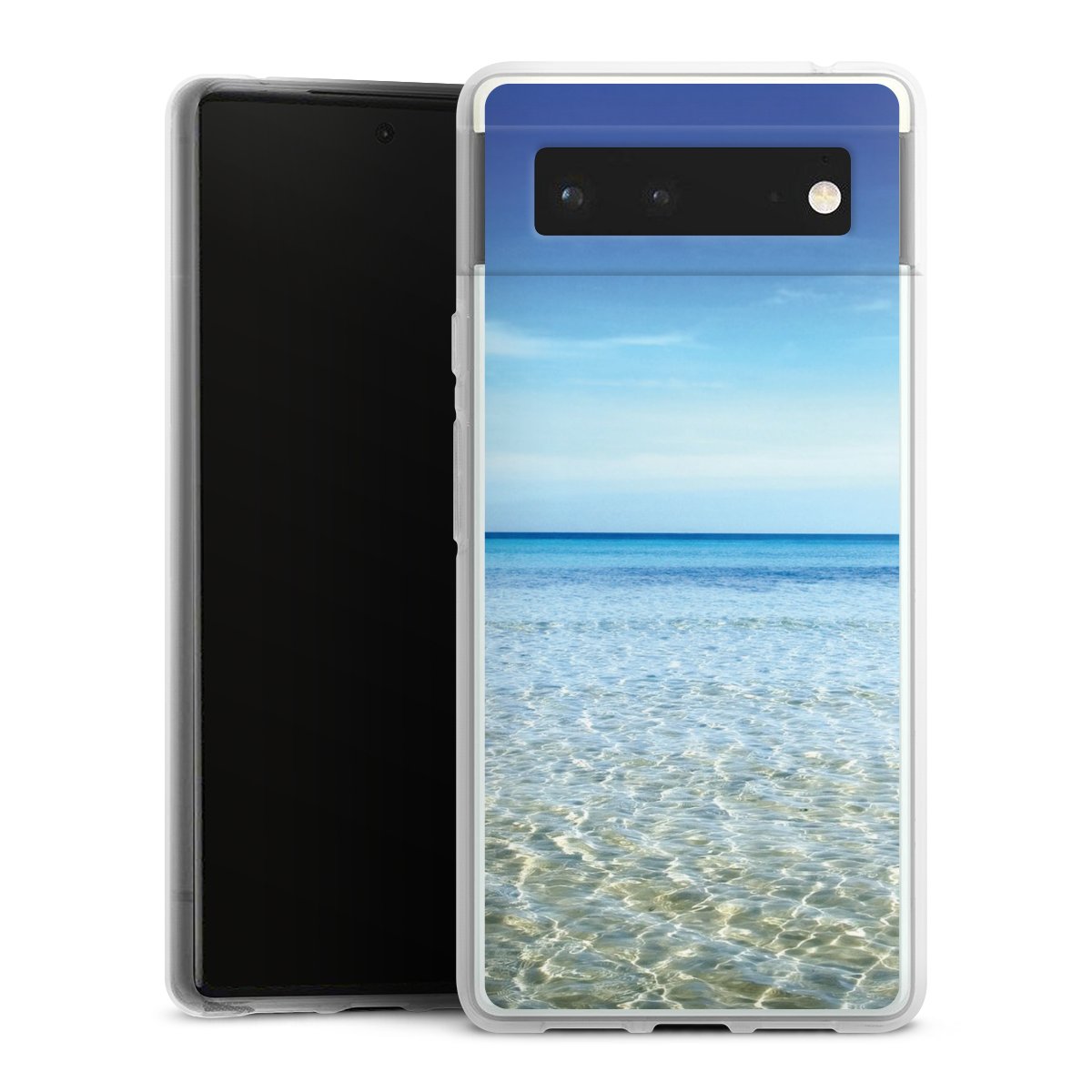 Google Pixel 6 Handy Silikon Hülle Case transparent Handyhülle Urlaub Sky Ocean Silikon Case