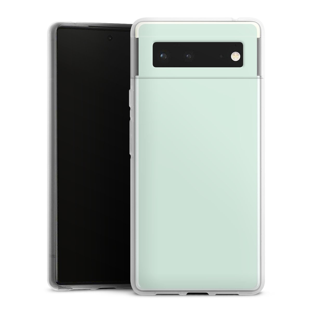 Google Pixel 6 Handy Silikon Hülle Case transparent Handyhülle Green Unicoloured Mint Silikon Case