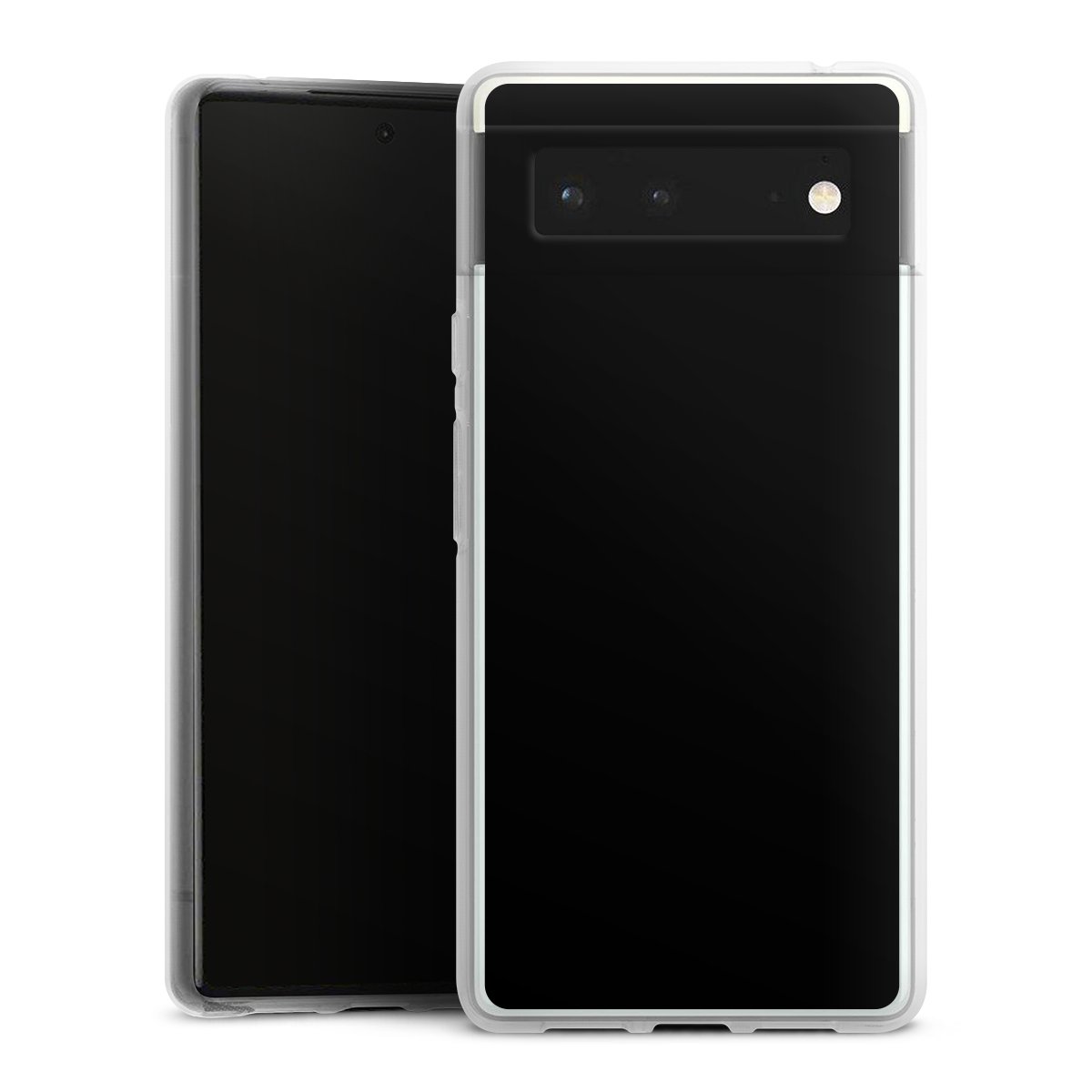 Google Pixel 6 Handy Silikon Hülle Case transparent Handyhülle Black Colour Unicoloured Silikon Case