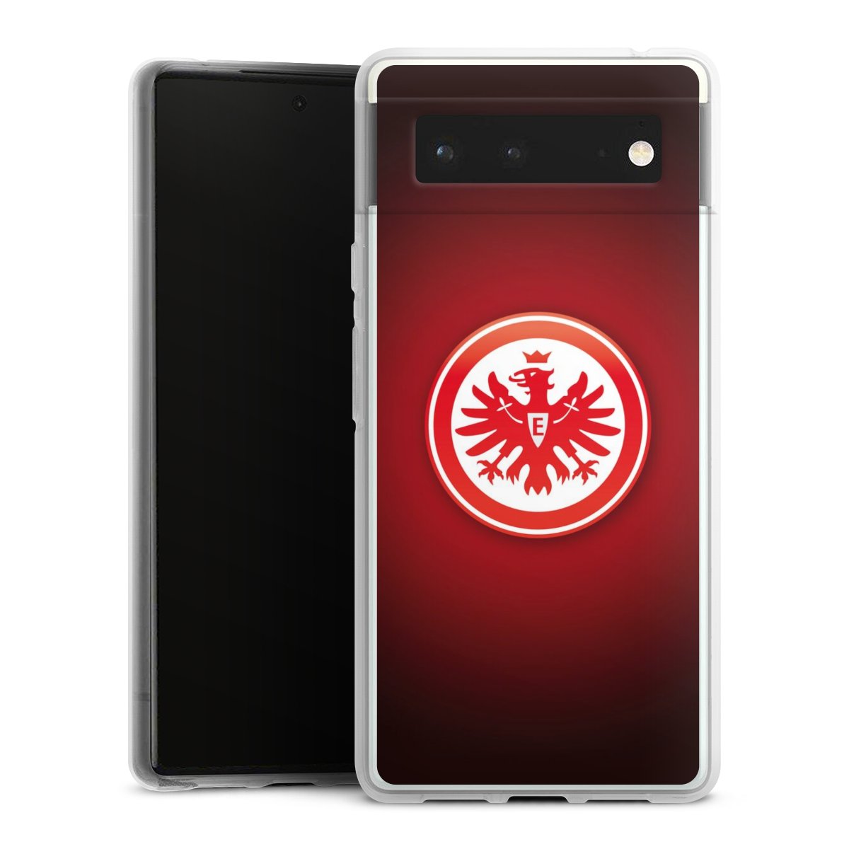 Google Pixel 6 Handy Silikon Hülle Case transparent Handyhülle Eintracht Frankfurt Official Licensed Product Coat Of Arms Silikon Case