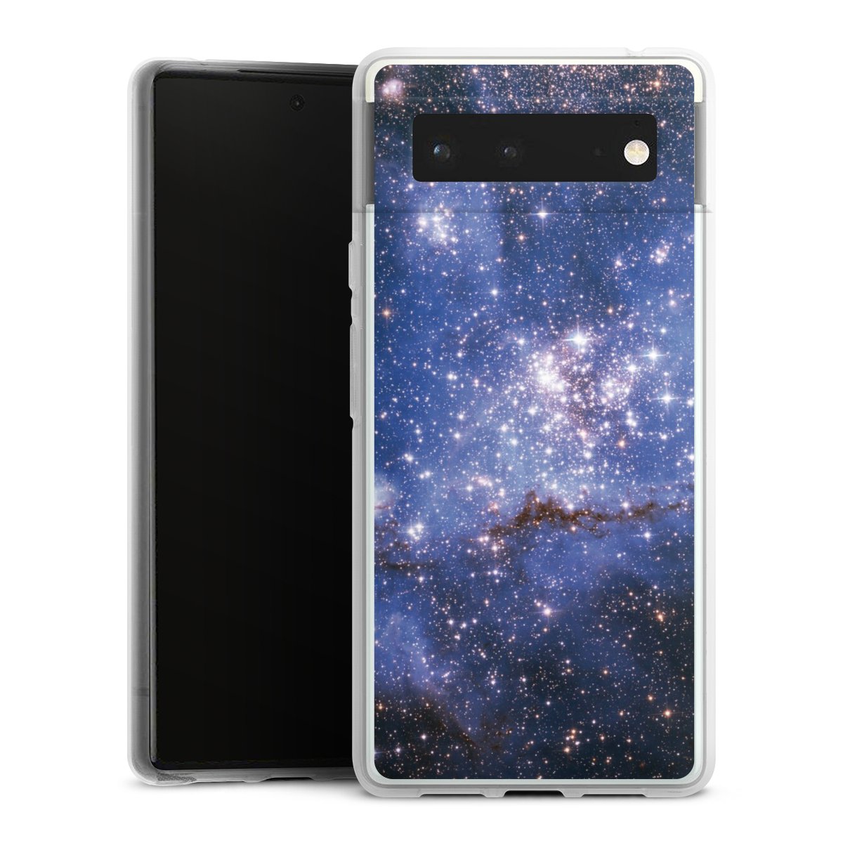 Google Pixel 6 Handy Silikon Hülle Case transparent Handyhülle Weltall Galaxy Weltraum Silikon Case