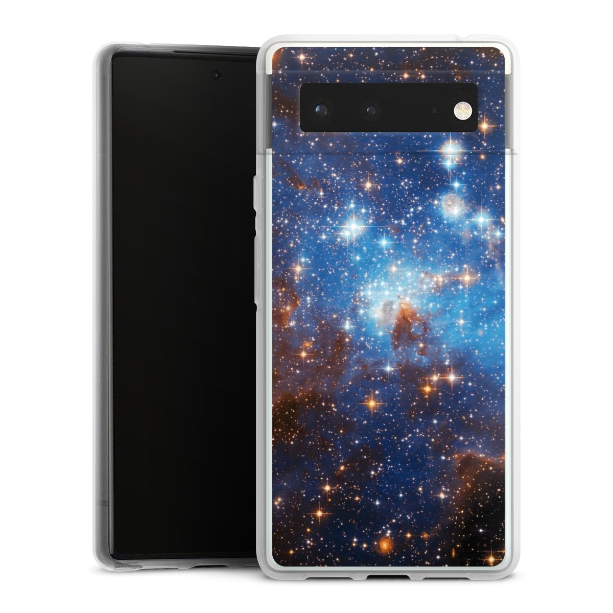 Google Pixel 6 Handy Silikon Hülle Case transparent Handyhülle Star Weltall Galaxy Silikon Case