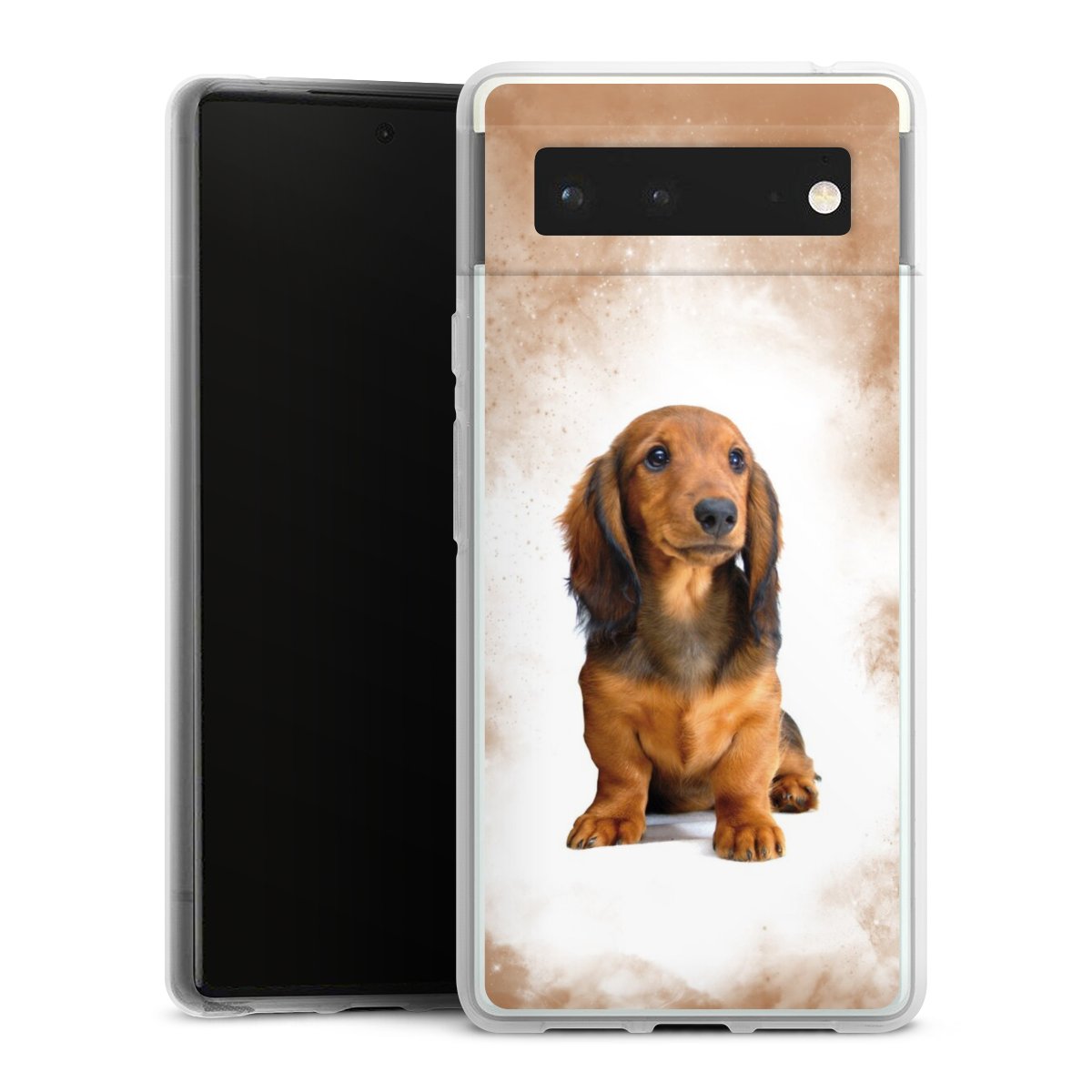 Google Pixel 6 Handy Silikon Hülle Case transparent Handyhülle Dog Pet Dachshund Silikon Case