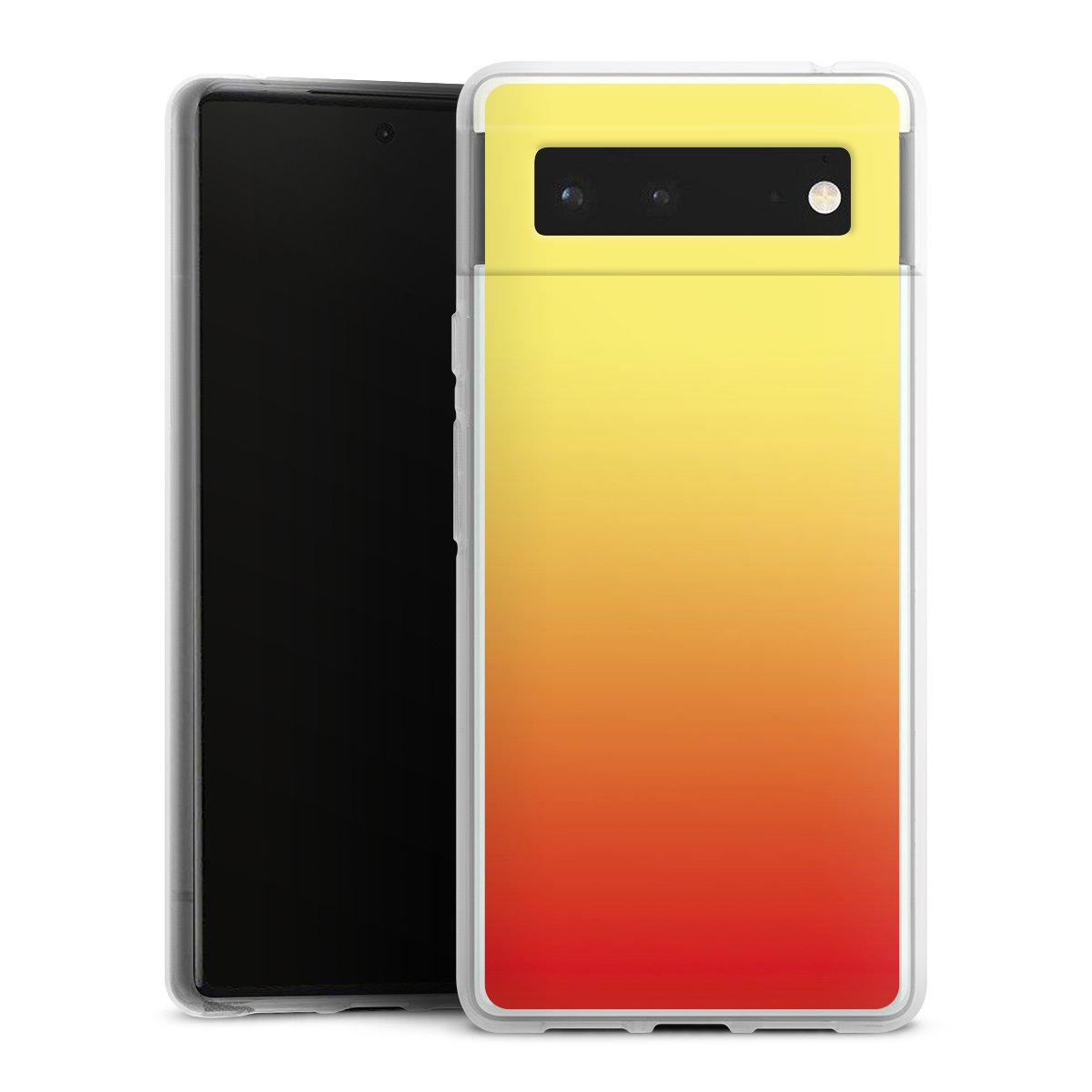 Google Pixel 6 Handy Silikon Hülle Case transparent Handyhülle Ombre Two-Tone Silikon Case