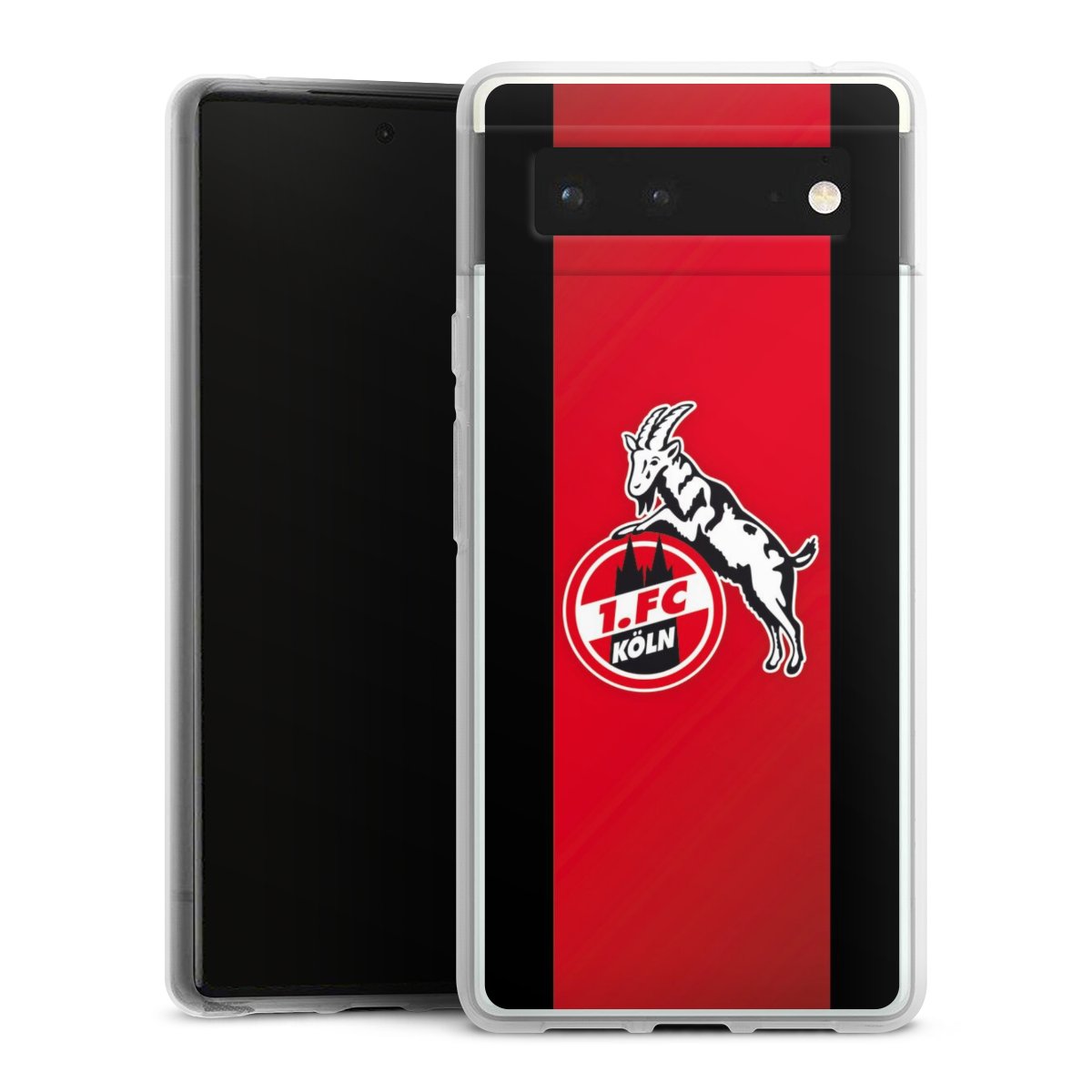 Google Pixel 6 Handy Silikon Hülle Case transparent Handyhülle Official Licensed Product Billy Goat Hennes 1. Fc Köln Silikon Case