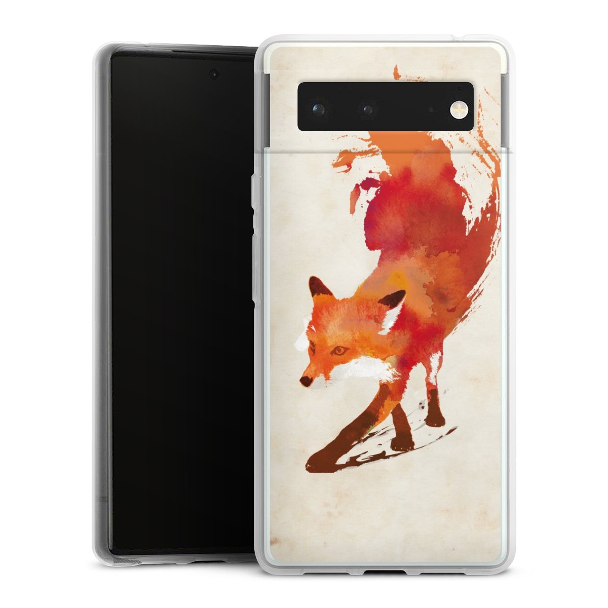 Google Pixel 6 Handy Silikon Hülle Case transparent Handyhülle Fox Graphic Silikon Case