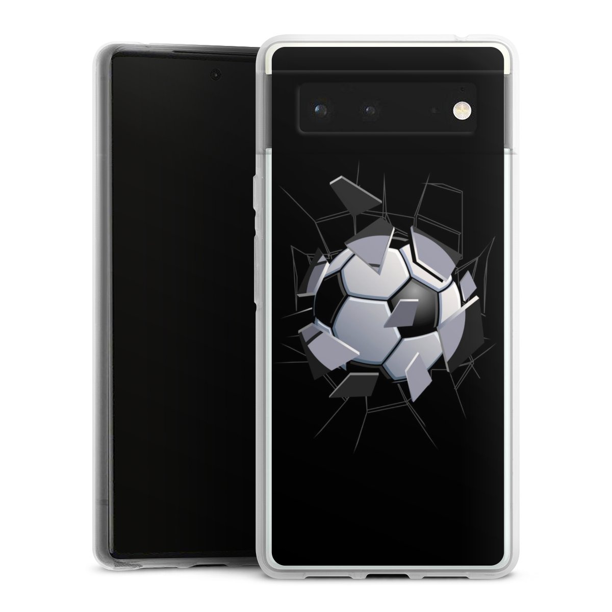 Google Pixel 6 Handy Silikon Hülle Case transparent Handyhülle Sports Soccer Mosaic Silikon Case