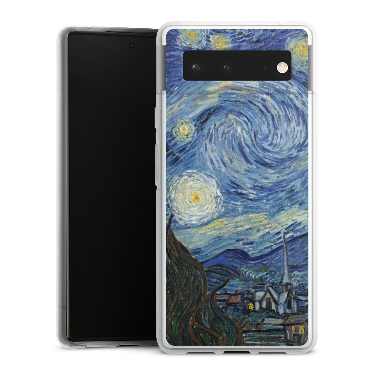 Google Pixel 6 Handy Silikon Hülle Case transparent Handyhülle The Starry Night Kunst Vincent Van Gogh Silikon Case