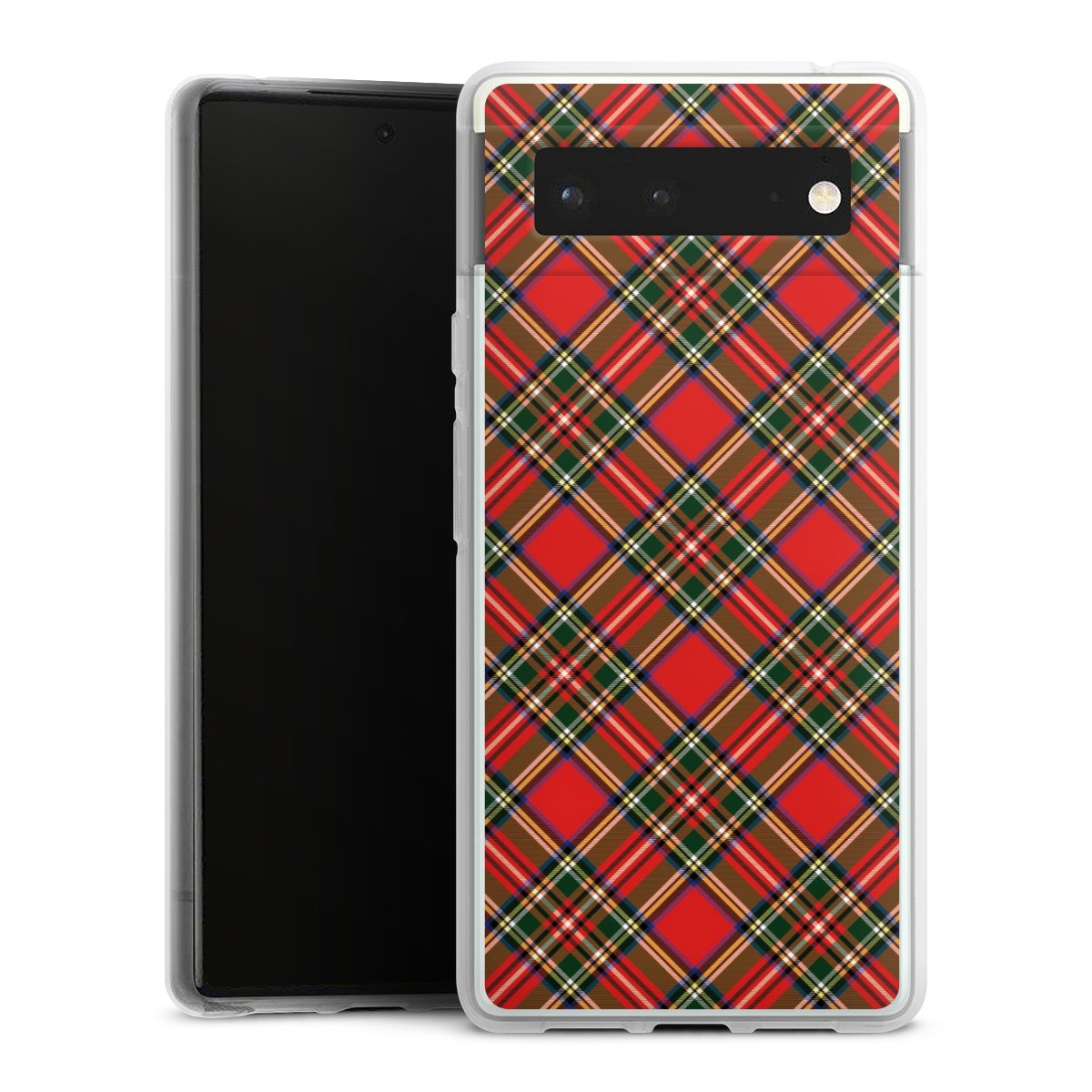 Google Pixel 6 Handy Silikon Hülle Case transparent Handyhülle Scotland Scotsman Muster Silikon Case