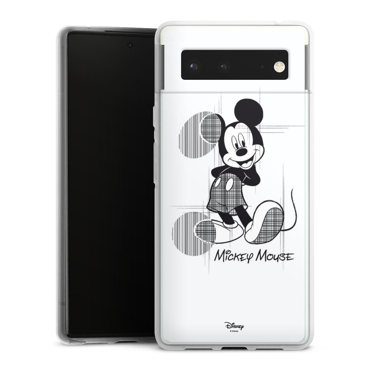 Google Pixel 6 Handy Silikon Hülle Case transparent Handyhülle Disney Official Licensed Product Mickey Mouse Silikon Case