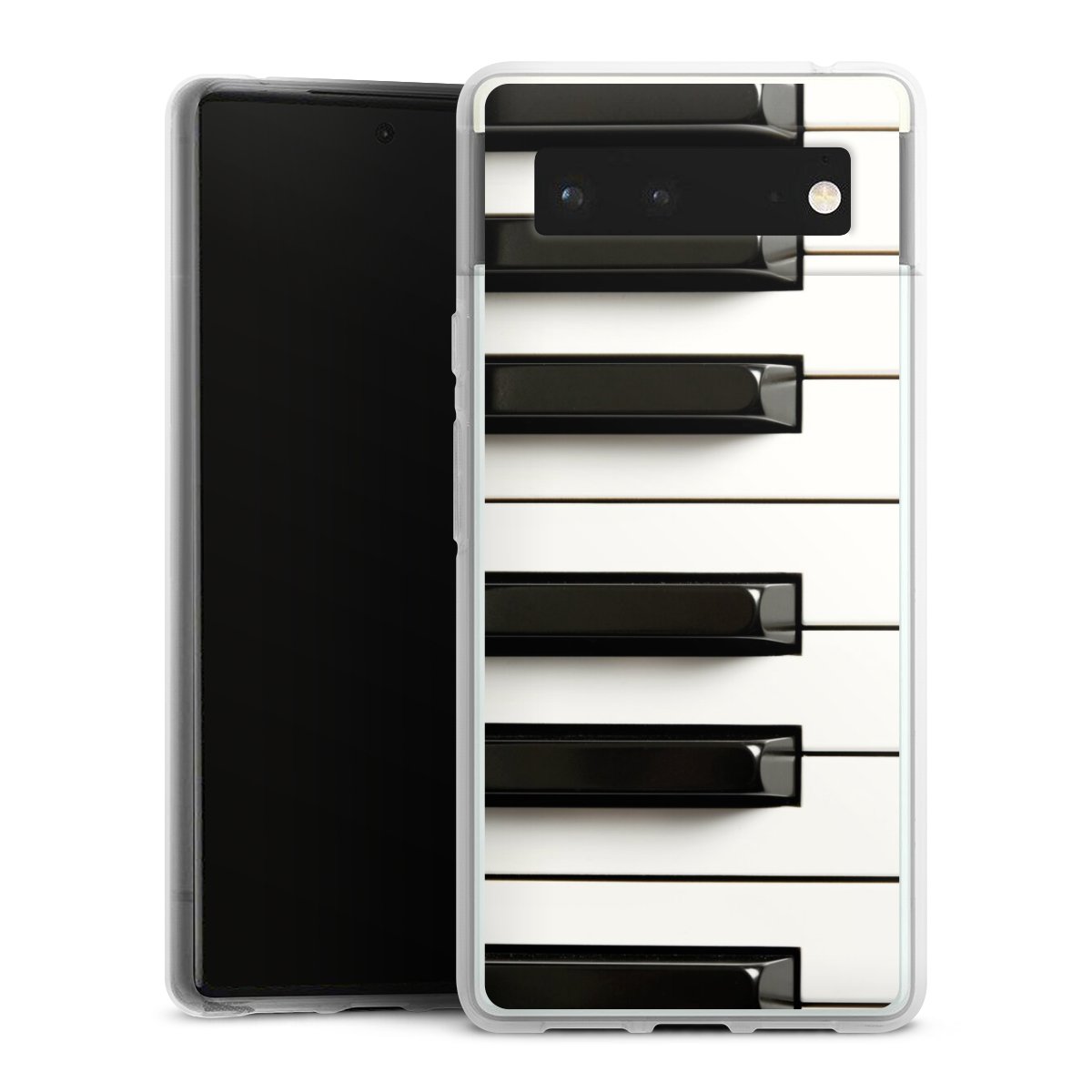 Google Pixel 6 Handy Silikon Hülle Case transparent Handyhülle Klavier Piano Music Silikon Case