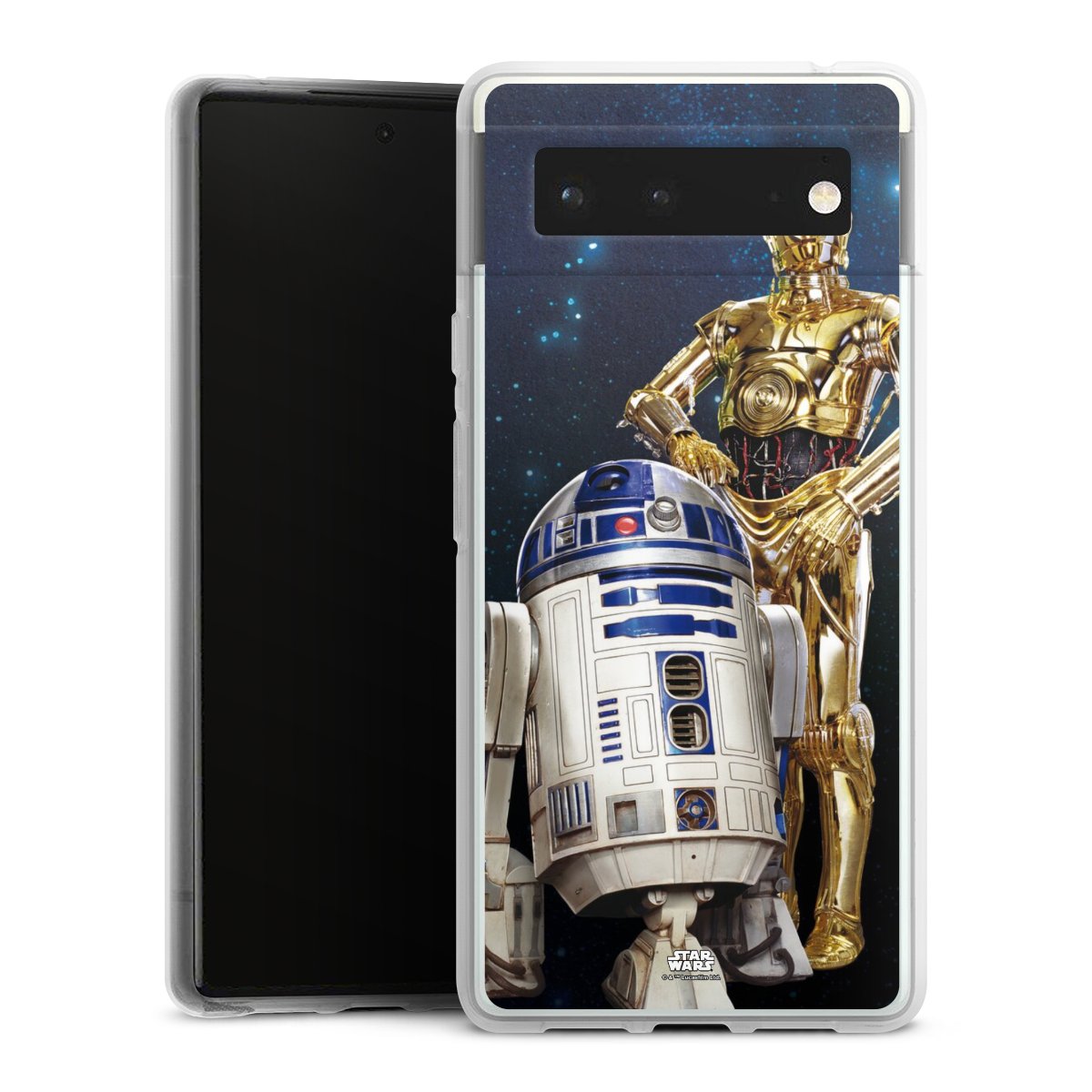 Google Pixel 6 Handy Silikon Hülle Case transparent Handyhülle Weltall Star Wars R2d2 Silikon Case