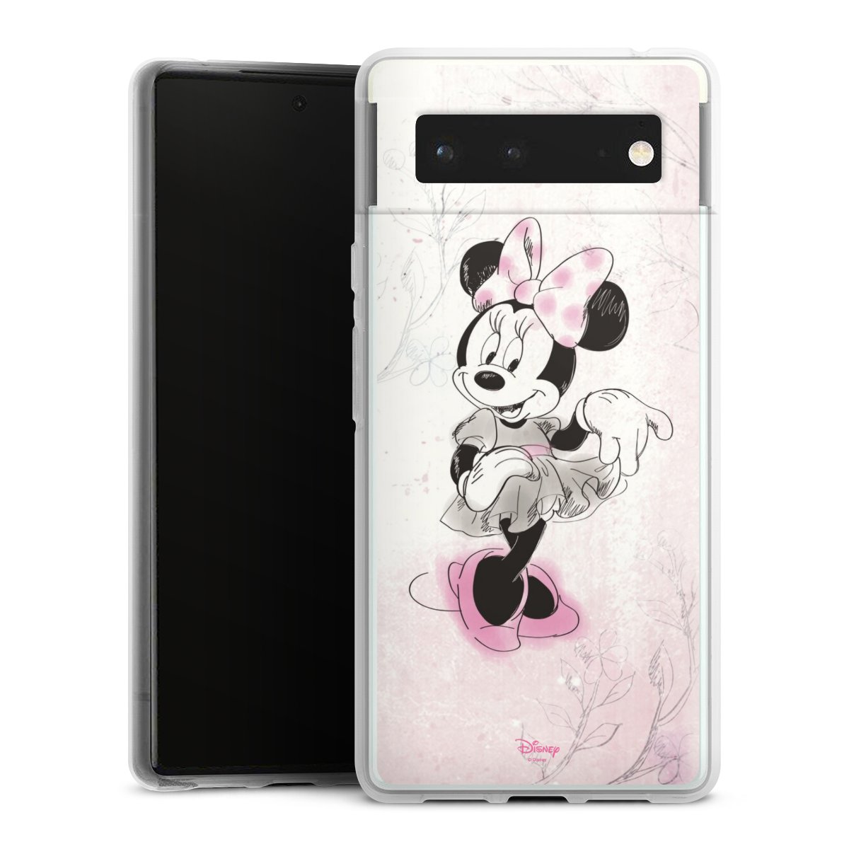 Google Pixel 6 Handy Silikon Hülle Case transparent Handyhülle Disney Minnie Mouse Vintage Silikon Case