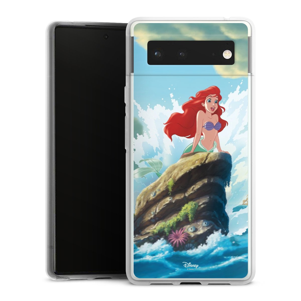 Google Pixel 6 Handy Silikon Hülle Case transparent Handyhülle Mermaid Arielle Die Meerjungfrau Official Licensed Product Silikon Case