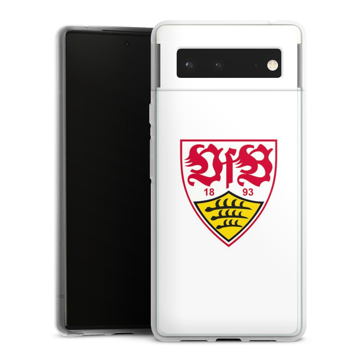 Google Pixel 6 Handy Silikon Hülle Case transparent Handyhülle Logo Official Licensed Product Vfb Stuttgart Silikon Case