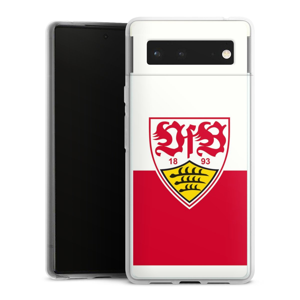 Google Pixel 6 Handy Silikon Hülle Case transparent Handyhülle Official Licensed Product Logo Vfb Stuttgart Silikon Case