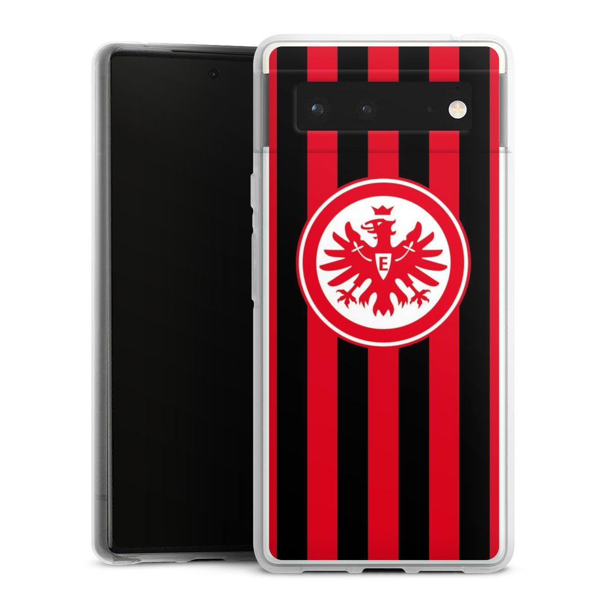 Google Pixel 6 Handy Silikon Hülle Case transparent Handyhülle Stripes Sge Eintracht Frankfurt Silikon Case