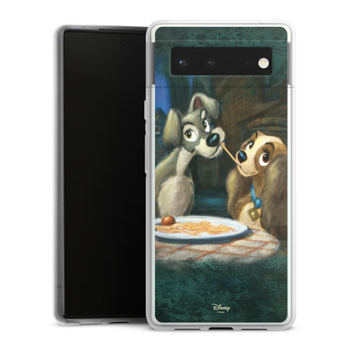 Google Pixel 6 Handy Silikon Hülle Case transparent Handyhülle Lady And The Tramp Official Licensed Product Disney Silikon Case