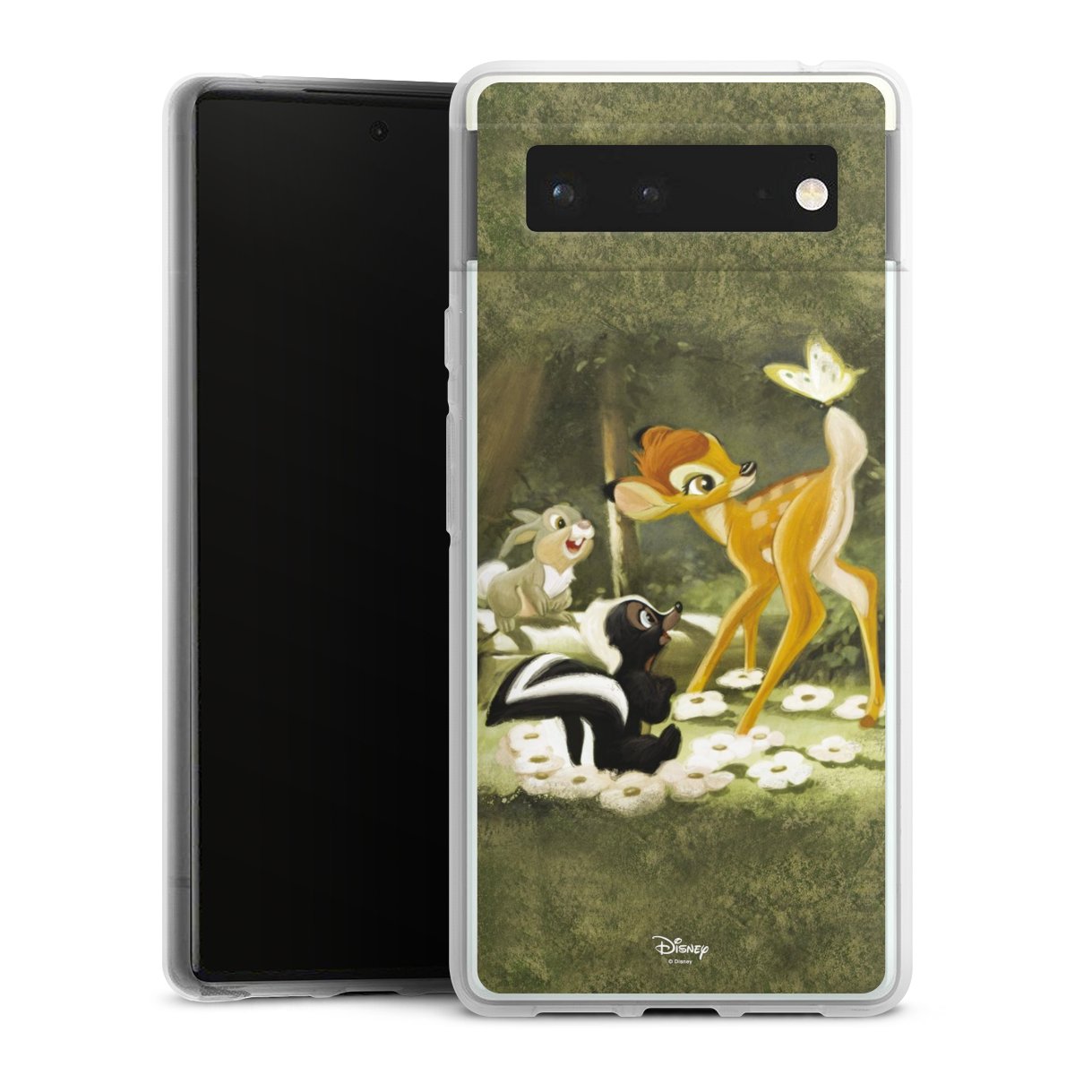 Google Pixel 6 Handy Silikon Hülle Case transparent Handyhülle Disney Official Licensed Product Bambi Silikon Case