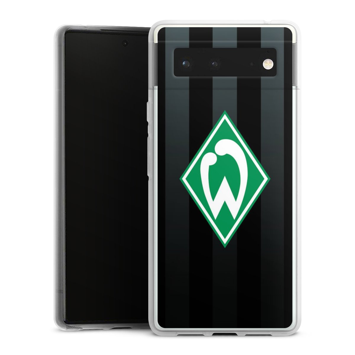 Google Pixel 6 Handy Silikon Hülle Case transparent Handyhülle Stripes Sv Werder Bremen Official Licensed Product Silikon Case