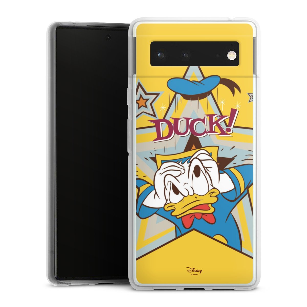 Google Pixel 6 Handy Silikon Hülle Case transparent Handyhülle Official Licensed Product Donald Duck Disney Silikon Case