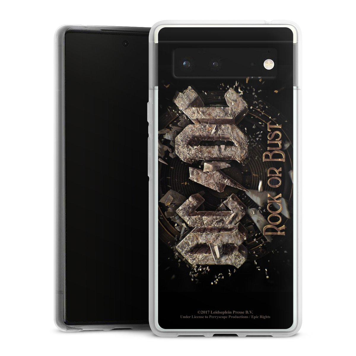 Google Pixel 6 Handy Silikon Hülle Case transparent Handyhülle Acdc Official Licensed Product Rock Or Bust Silikon Case