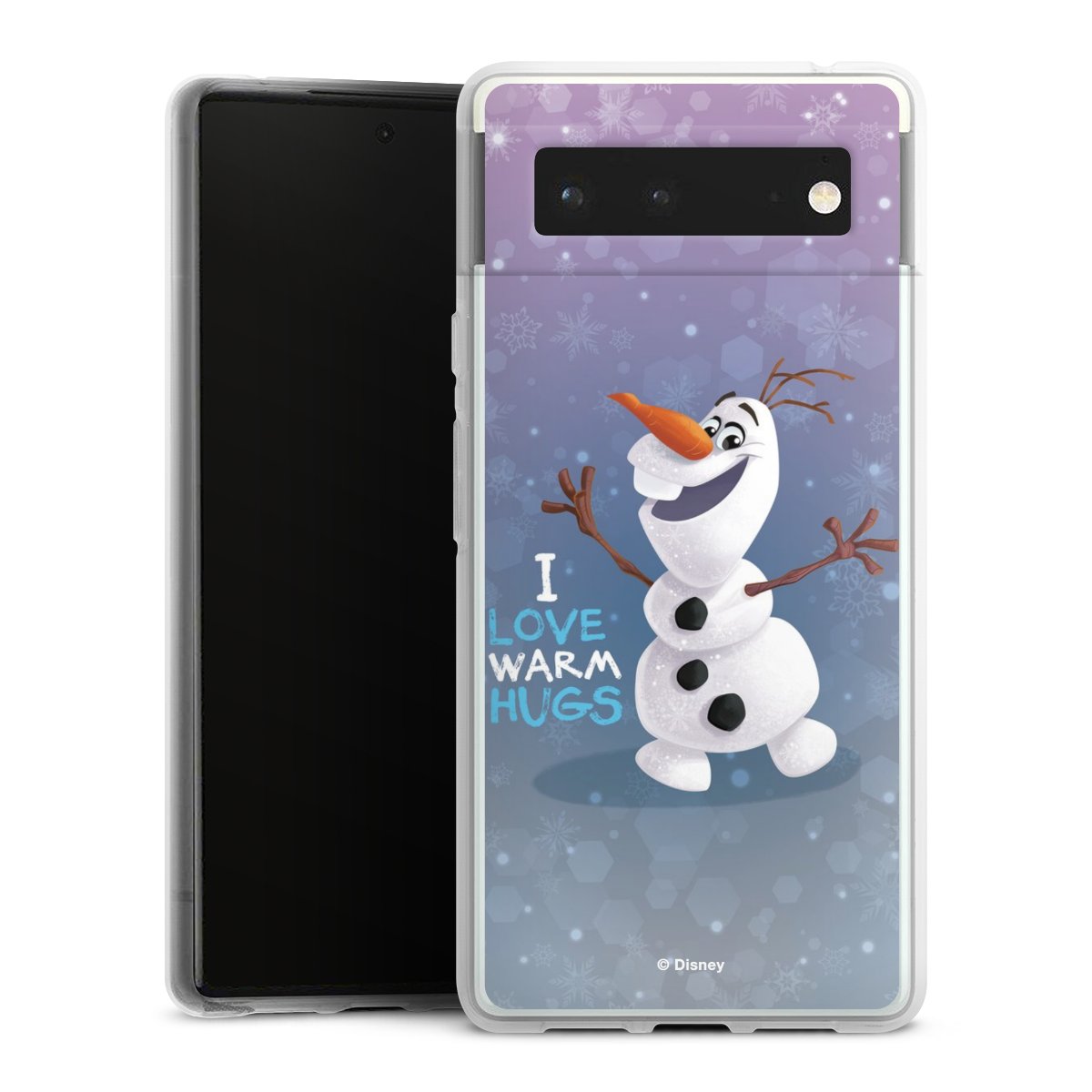 Google Pixel 6 Handy Silikon Hülle Case transparent Handyhülle Frozen Frozen Olaf Official Licensed Product Silikon Case