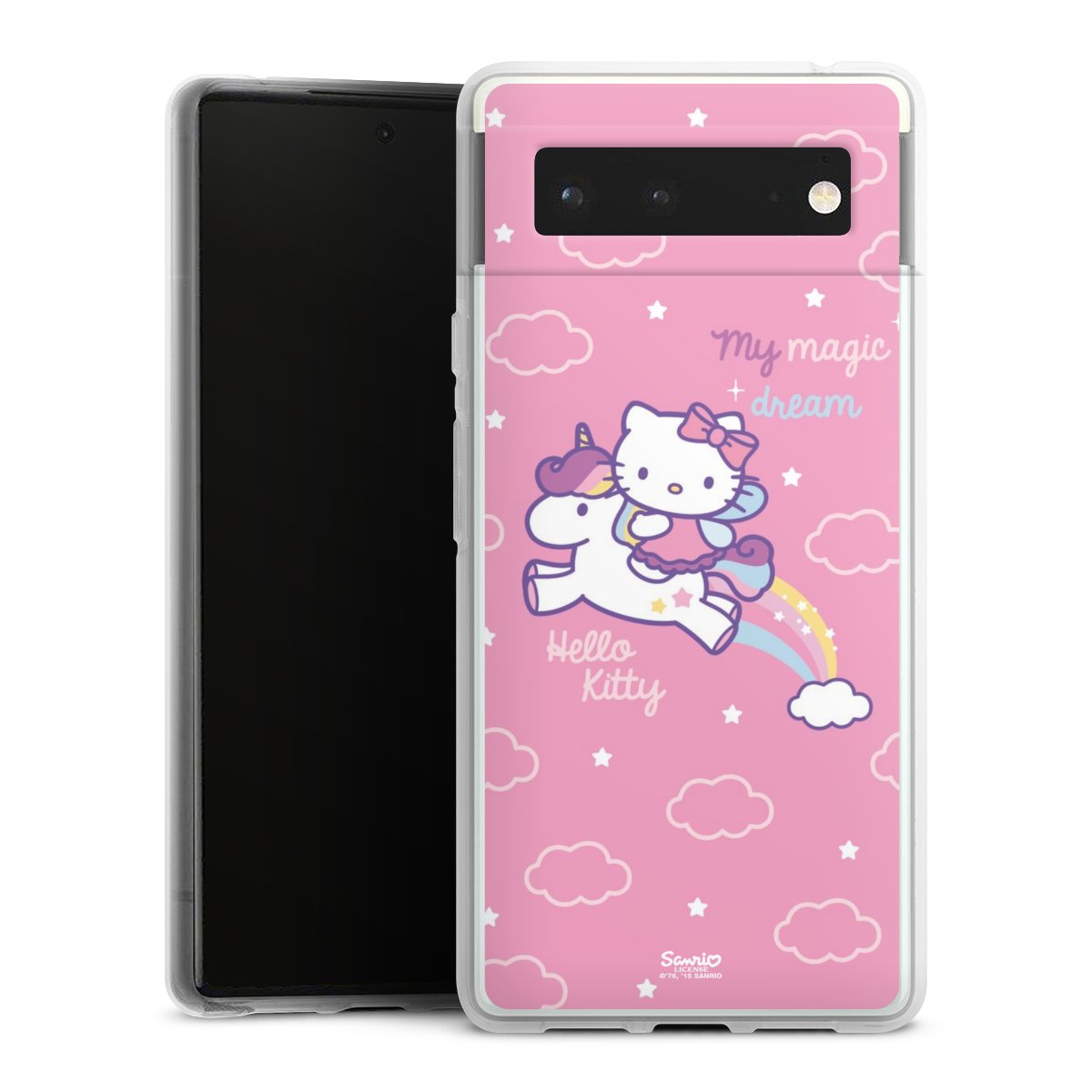 Google Pixel 6 Handy Silikon Hülle Case transparent Handyhülle Einhorn Official Licensed Product Hello Kitty Silikon Case