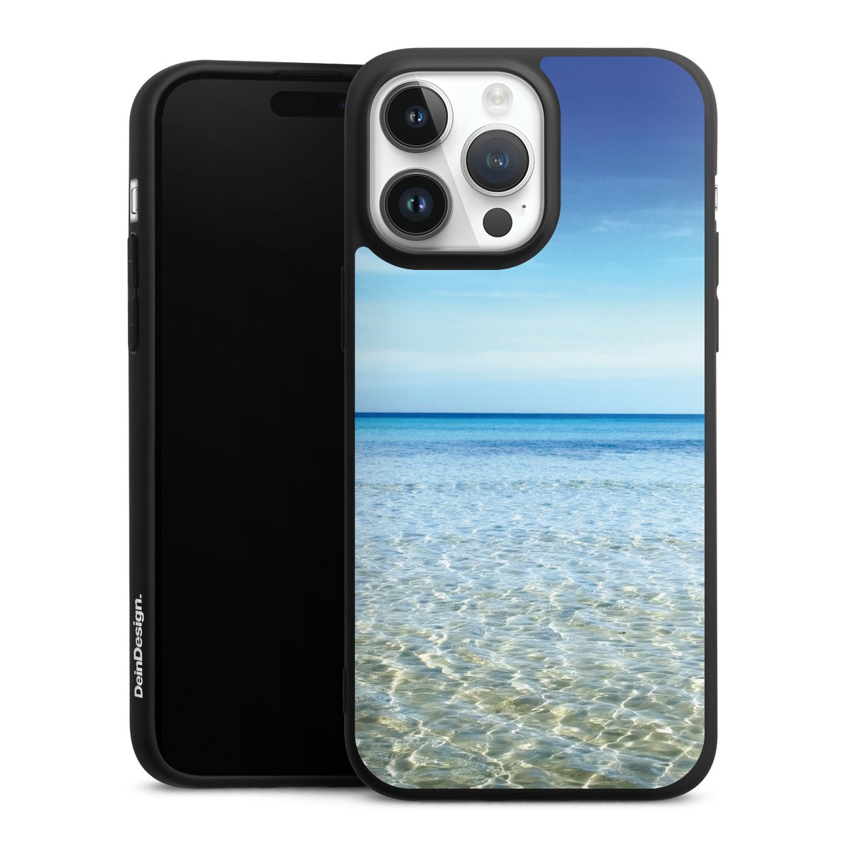 iPhone 14 Pro Max Handy Premium Silikon Hülle Handyhülle schwarz Case Urlaub Sky Ocean Silikon Premium Case