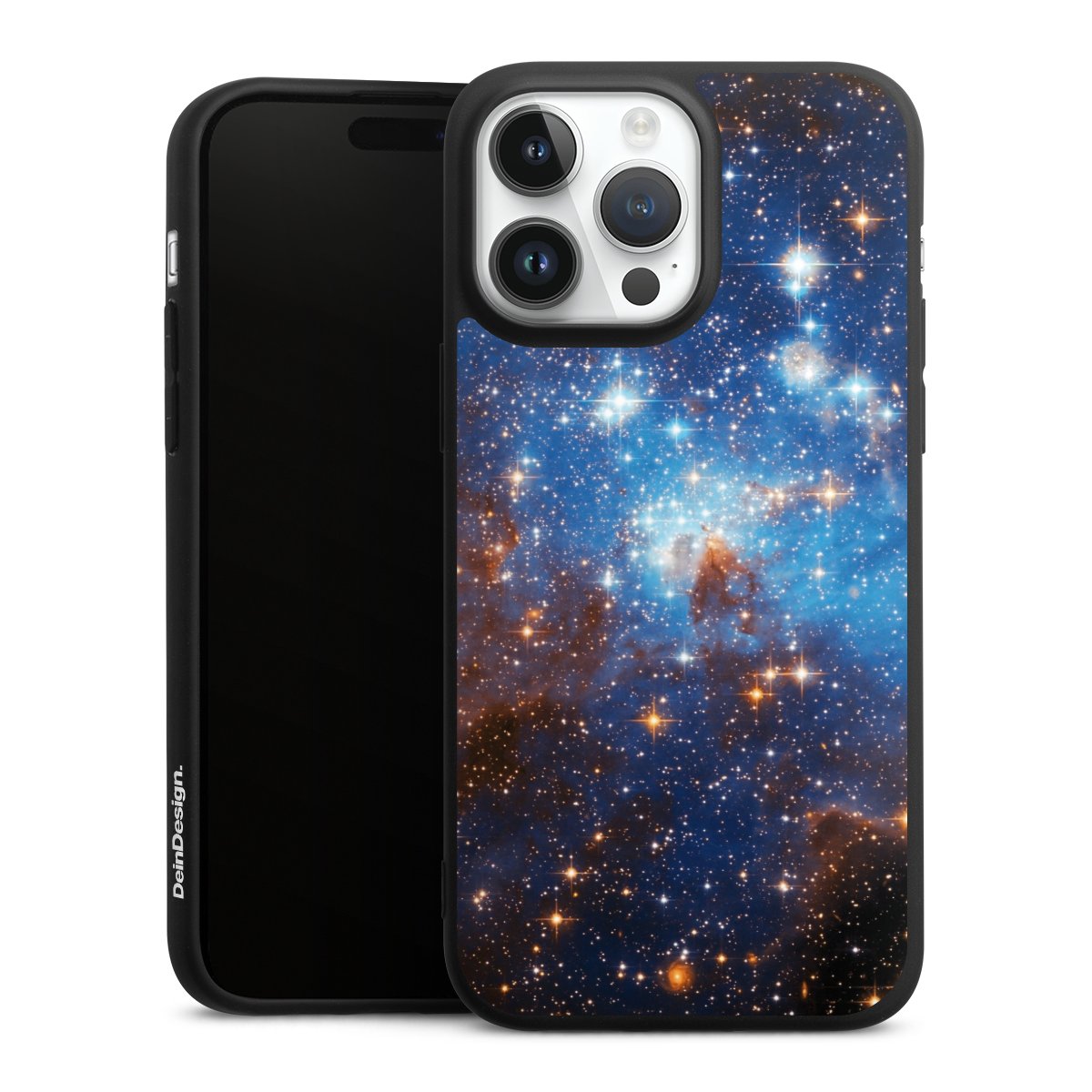 iPhone 14 Pro Max Handy Premium Silikon Hülle Handyhülle schwarz Case Star Weltall Galaxy Silikon Premium Case