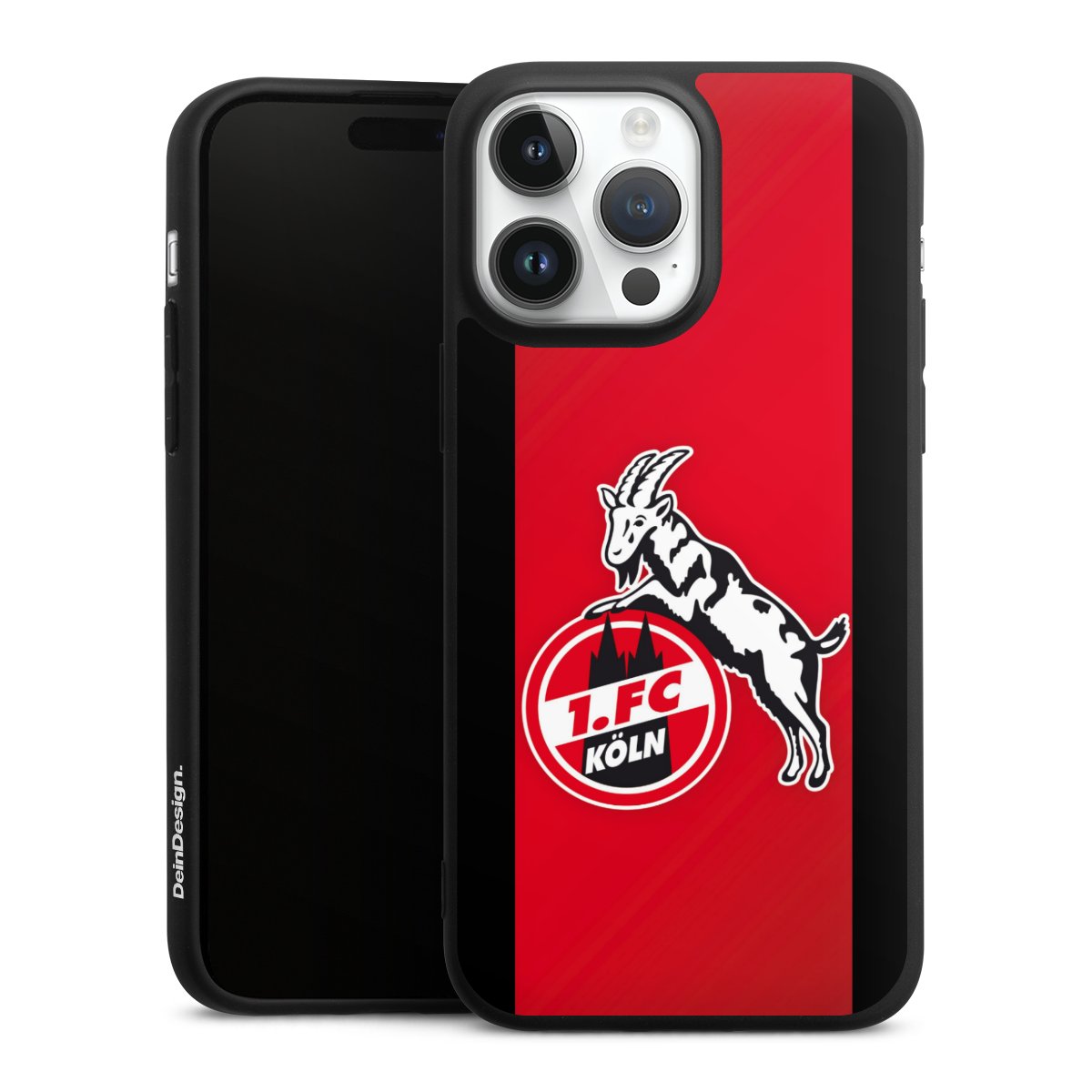 iPhone 14 Pro Max Handy Premium Silikon Hülle Handyhülle schwarz Case Official Licensed Product Billy Goat Hennes 1. Fc Köln Silikon Premium Case