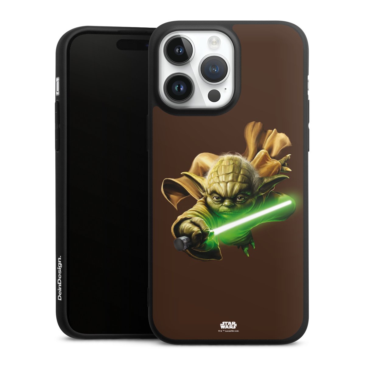 iPhone 14 Pro Max Handy Premium Silikon Hülle Handyhülle schwarz Case Yoda Merchandise Star Wars Silikon Premium Case