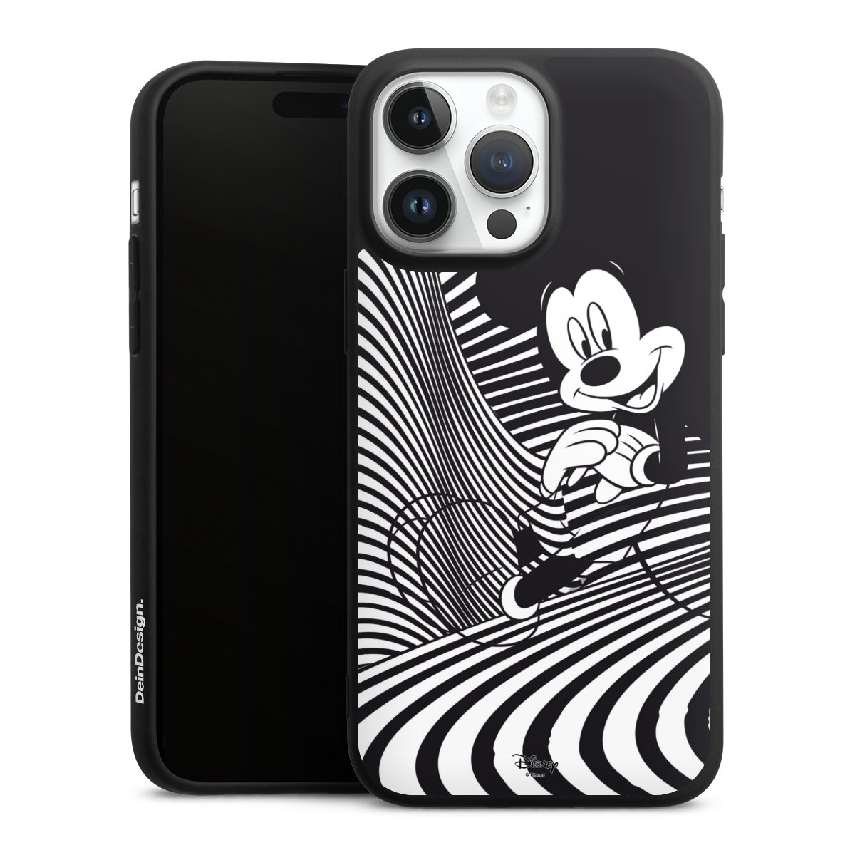 iPhone 14 Pro Max Handy Premium Silikon Hülle Handyhülle schwarz Case Disney Official Licensed Product Mickey Mouse Silikon Premium Case