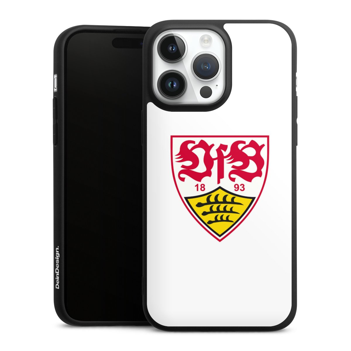 iPhone 14 Pro Max Handy Premium Silikon Hülle Handyhülle schwarz Case Logo Official Licensed Product Vfb Stuttgart Silikon Premium Case