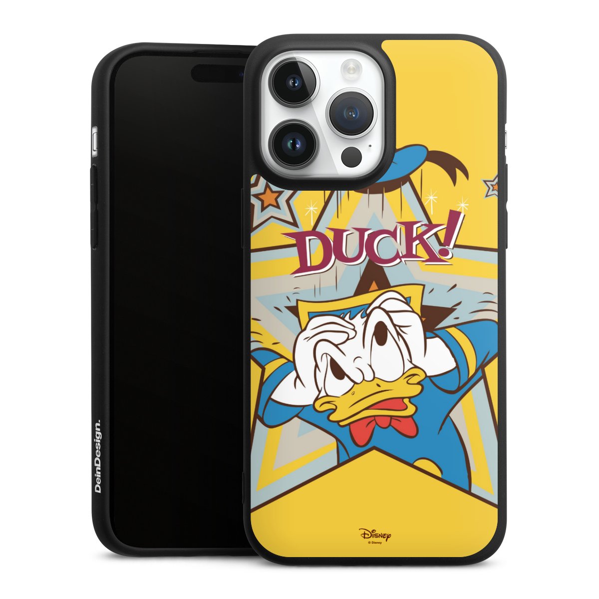 iPhone 14 Pro Max Handy Premium Silikon Hülle Handyhülle schwarz Case Official Licensed Product Donald Duck Disney Silikon Premium Case