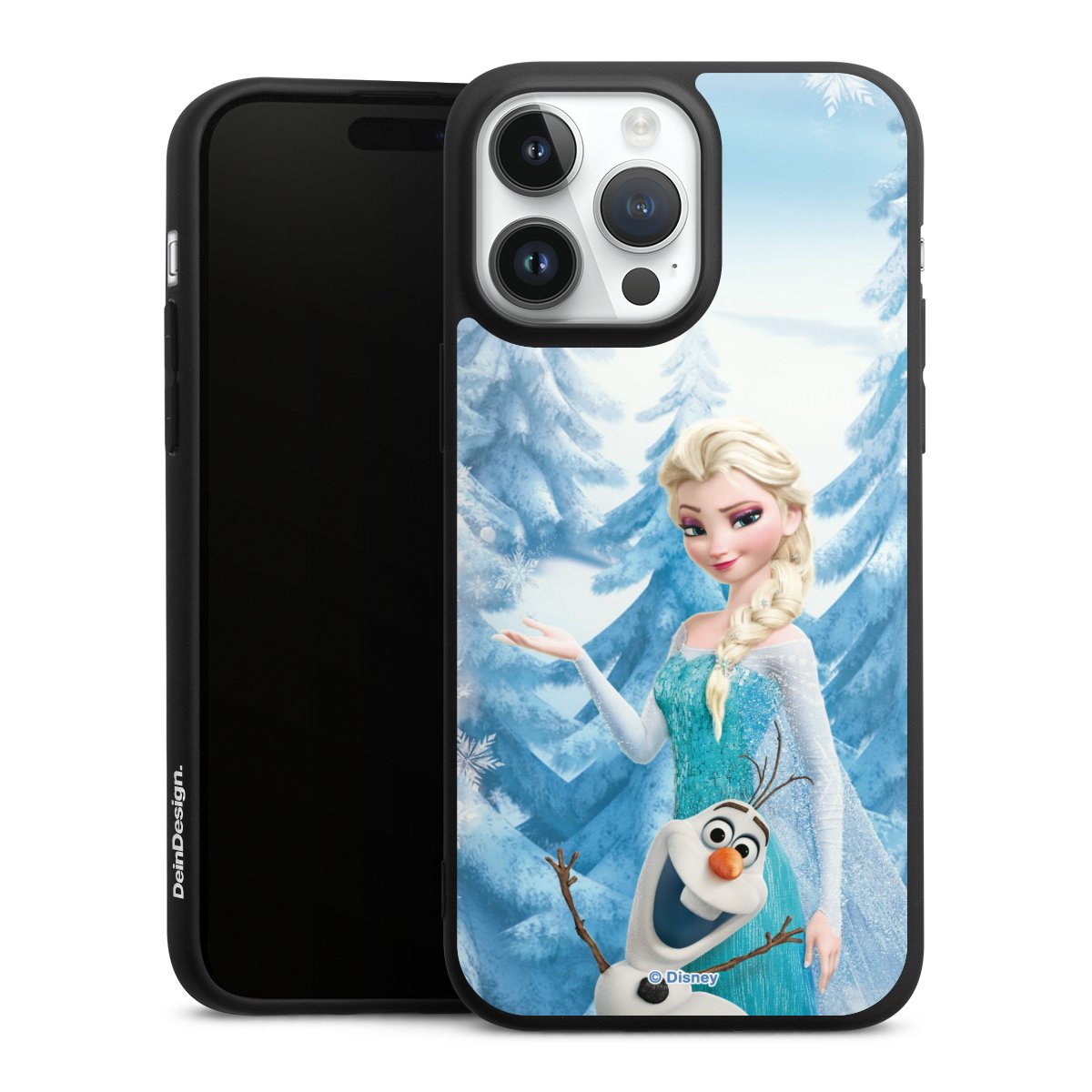 iPhone 14 Pro Max Handy Premium Silikon Hülle Handyhülle schwarz Case Official Licensed Product Frozen Elsa Disney Silikon Premium Case