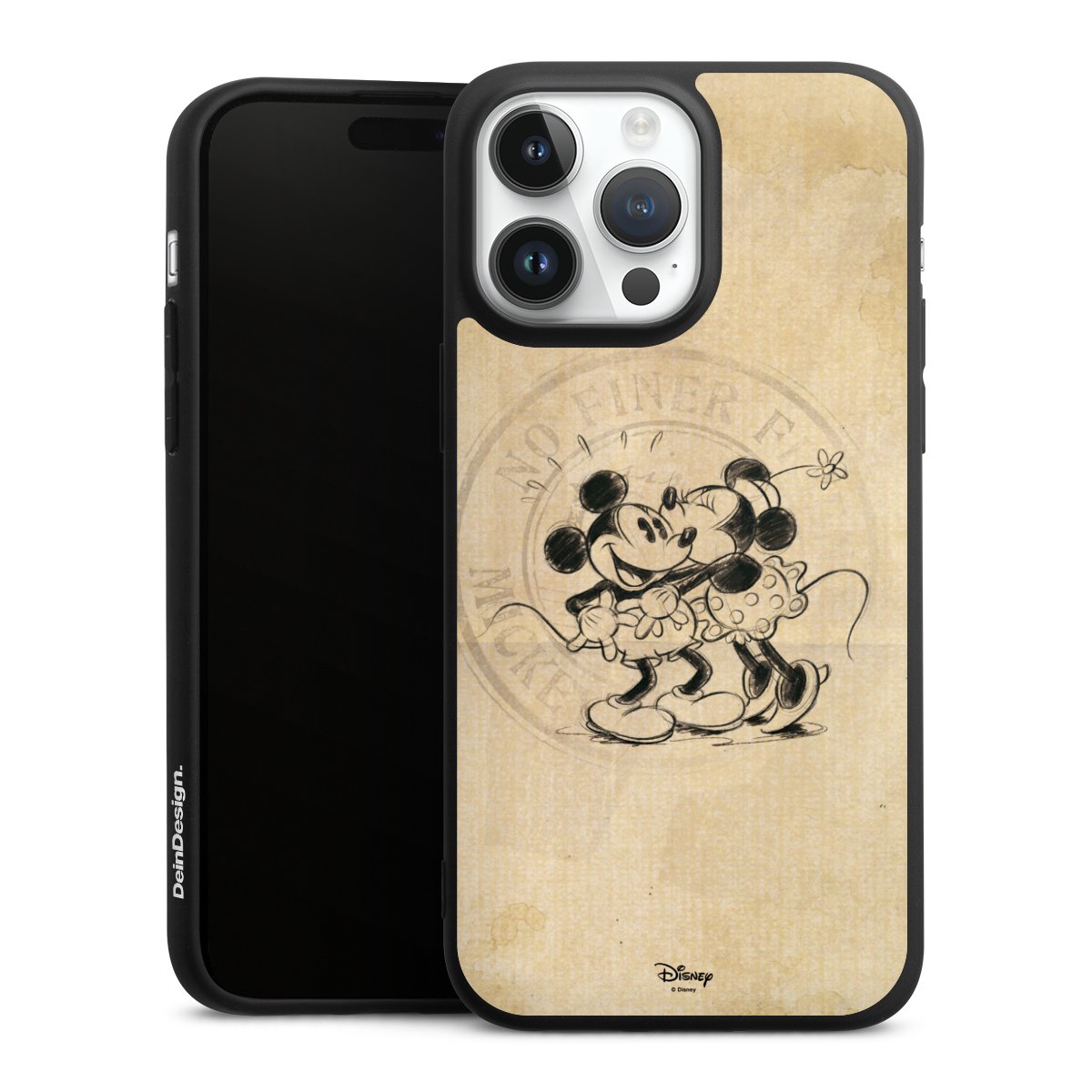 iPhone 14 Pro Max Handy Premium Silikon Hülle Handyhülle schwarz Case Mickey Mouse Vintage Minnie Mouse Silikon Premium Case