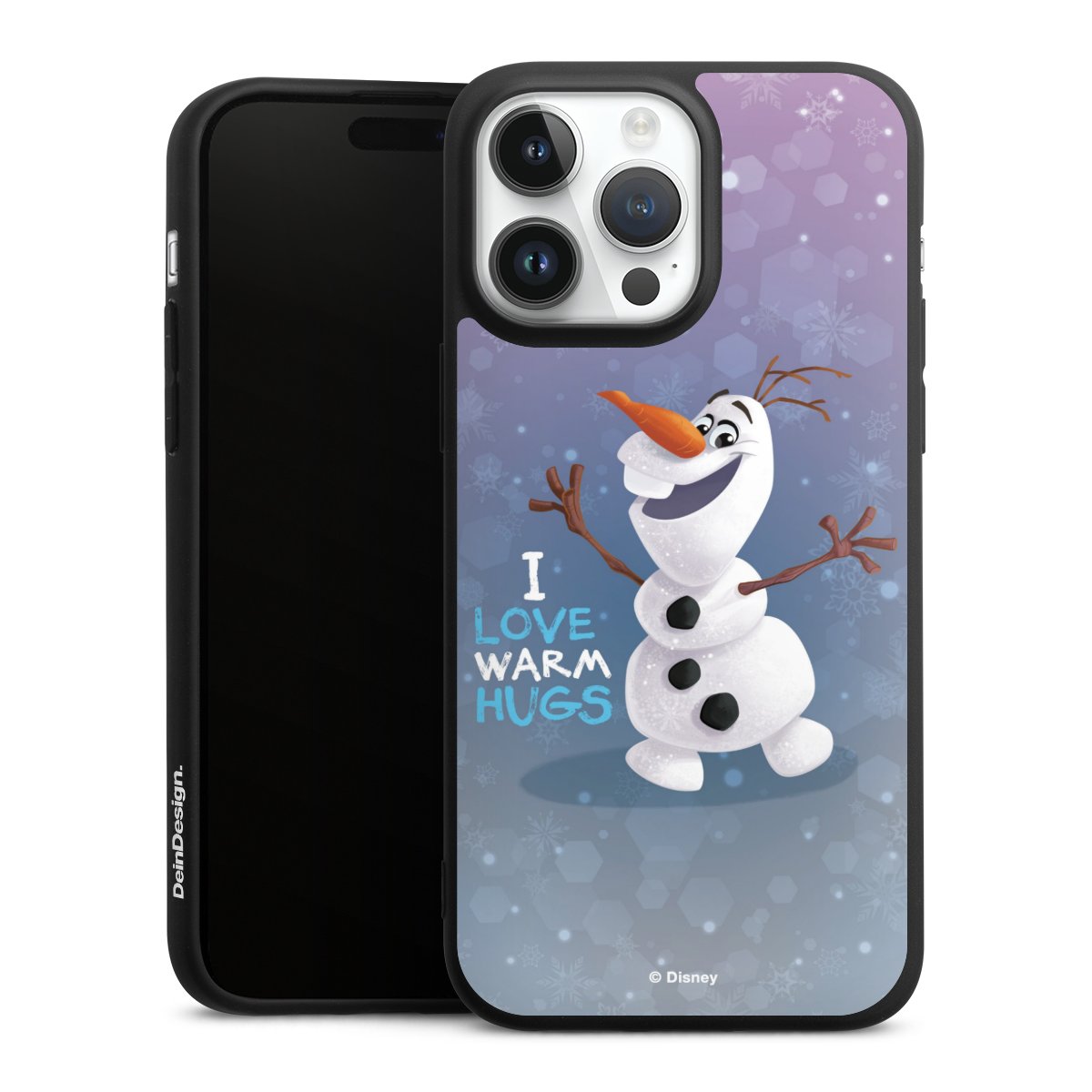 iPhone 14 Pro Max Handy Premium Silikon Hülle Handyhülle schwarz Case Frozen Frozen Olaf Official Licensed Product Silikon Premium Case