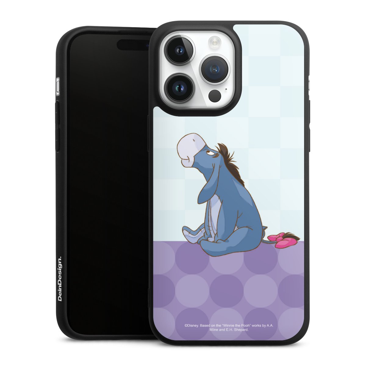 iPhone 14 Pro Max Handy Premium Silikon Hülle Handyhülle schwarz Case Disney Donkey Winnie The Pooh Silikon Premium Case