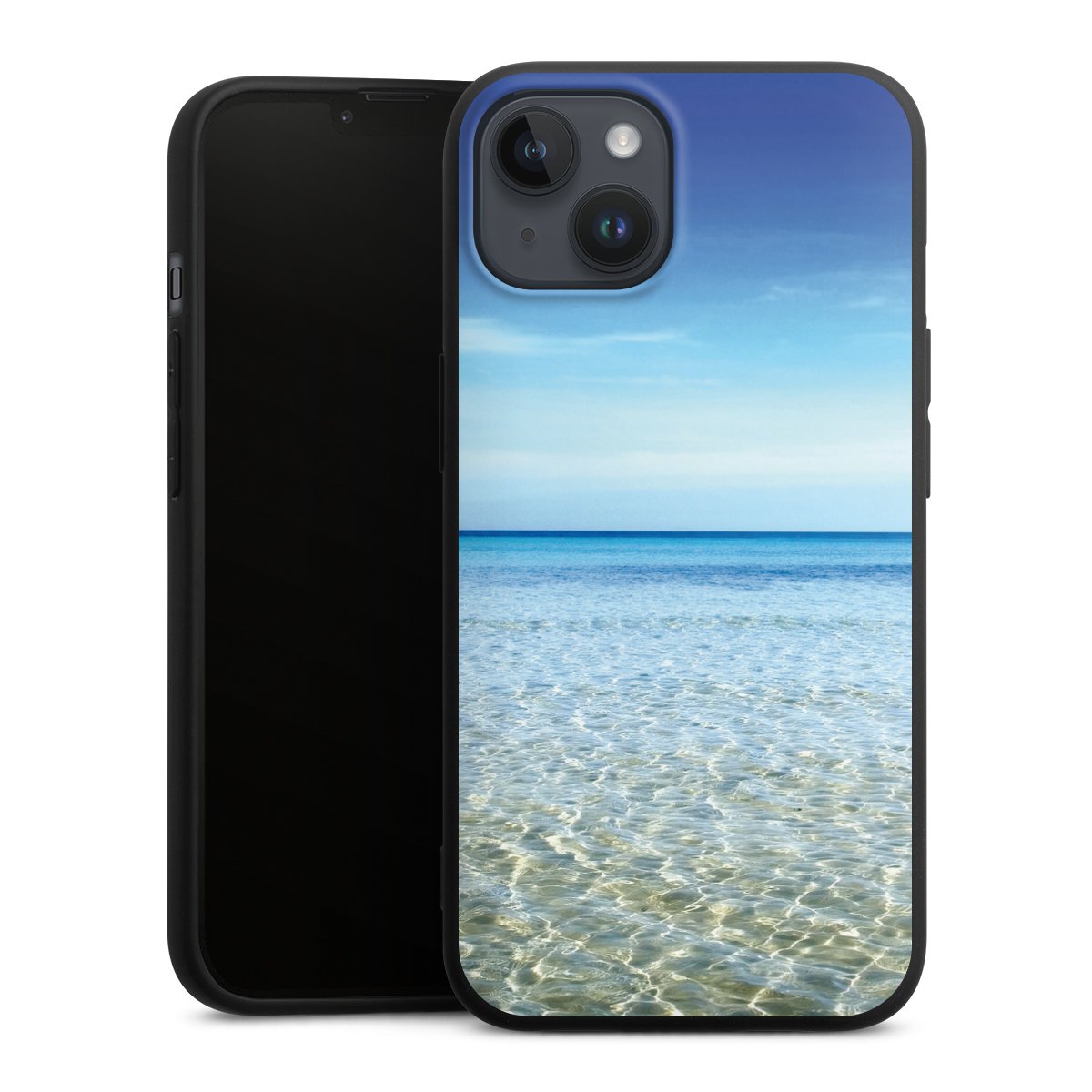 iPhone 14 Plus Handy Premium Silikon Hülle Handyhülle schwarz Case Urlaub Sky Ocean Silikon Premium Case